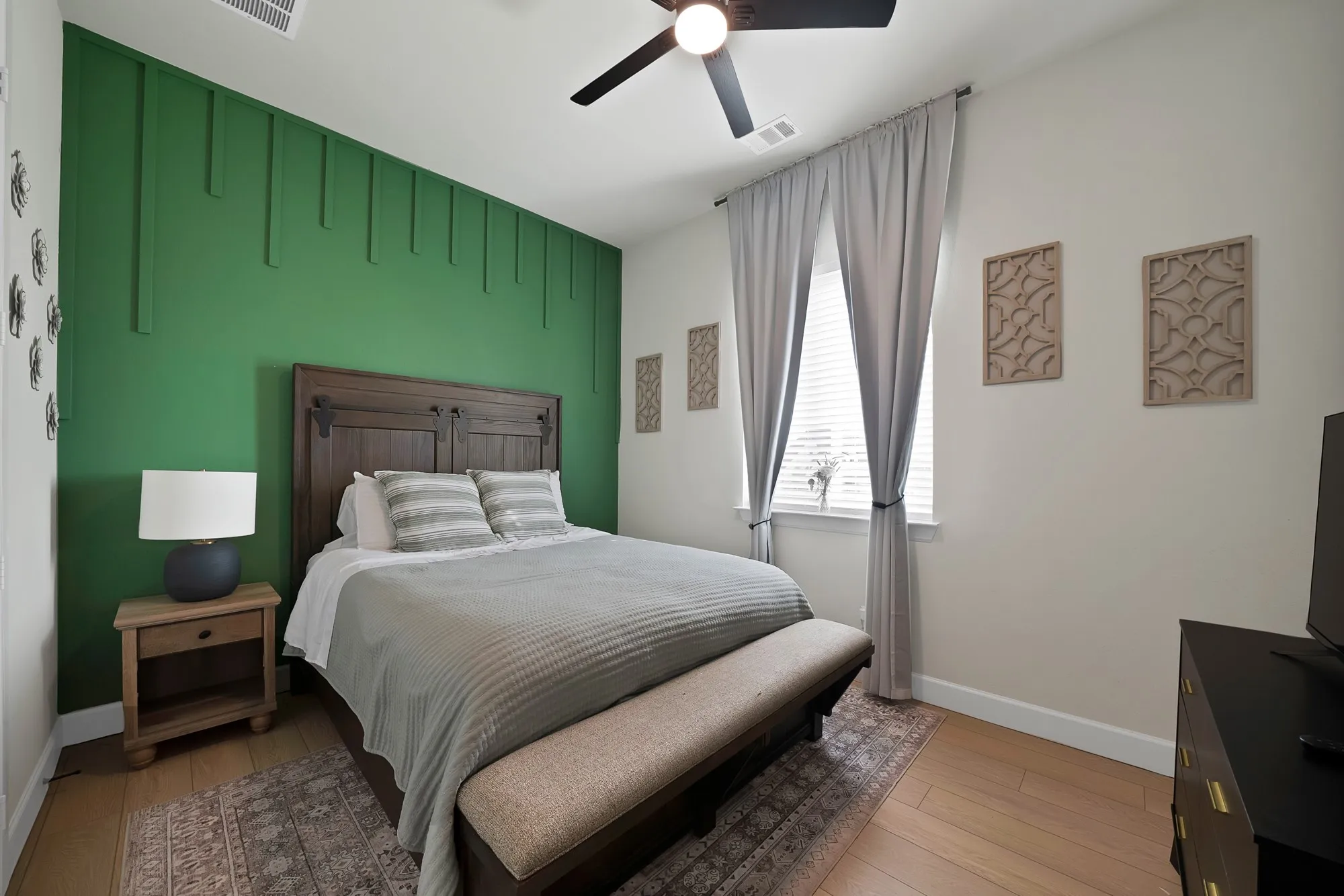 Accent wall with vertical paneling