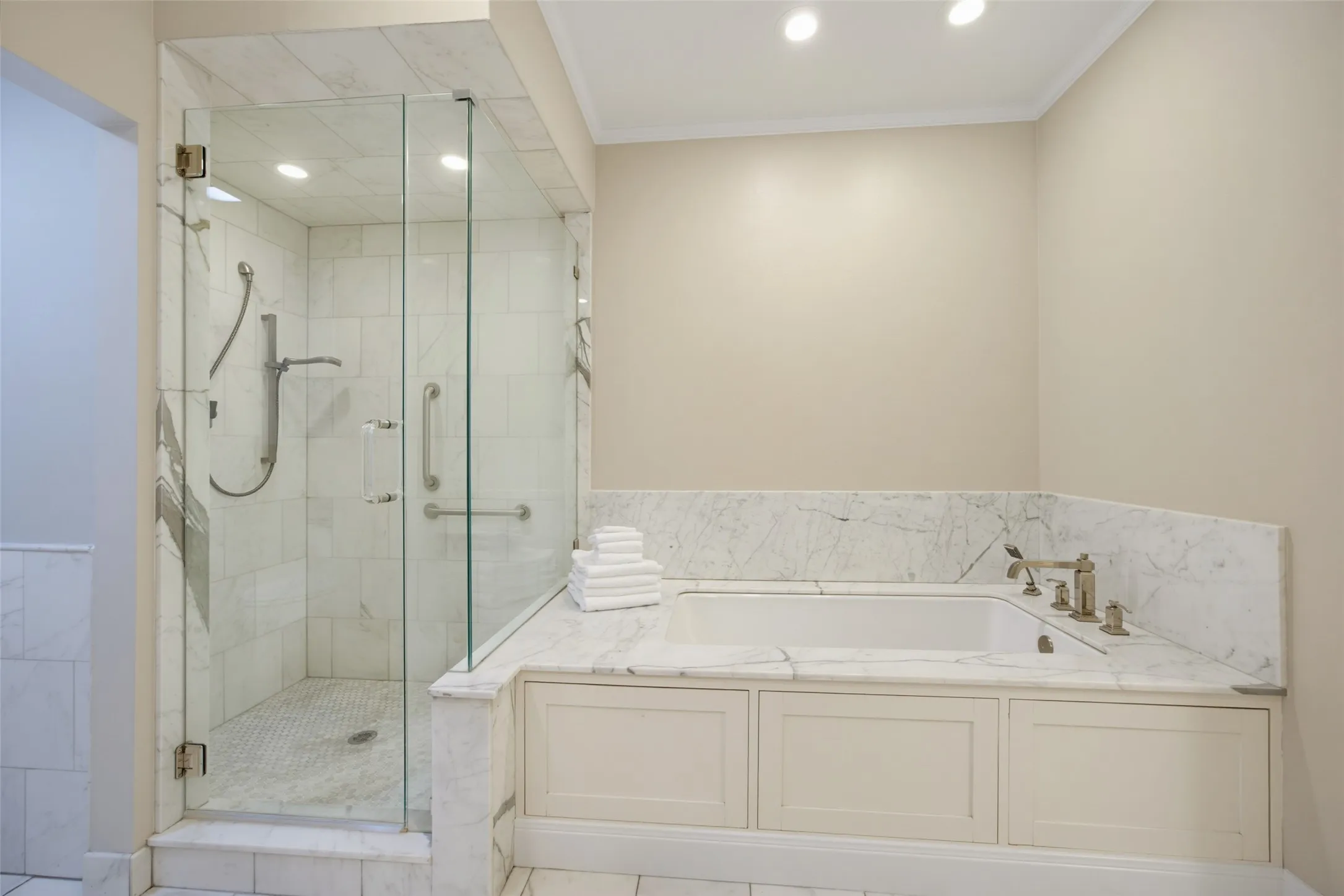Nice separate shower and soaking tub