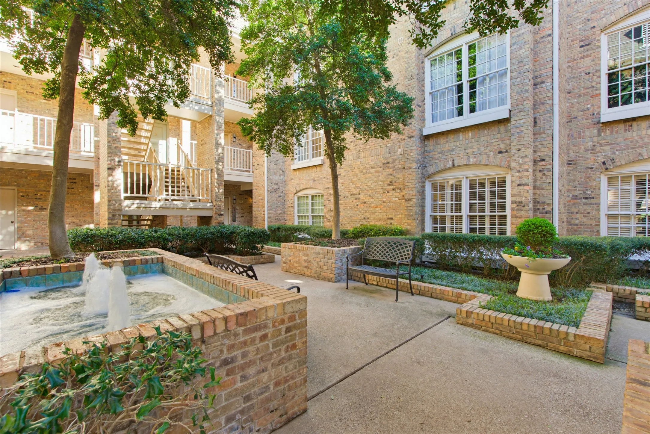 Courtyard view of fountain