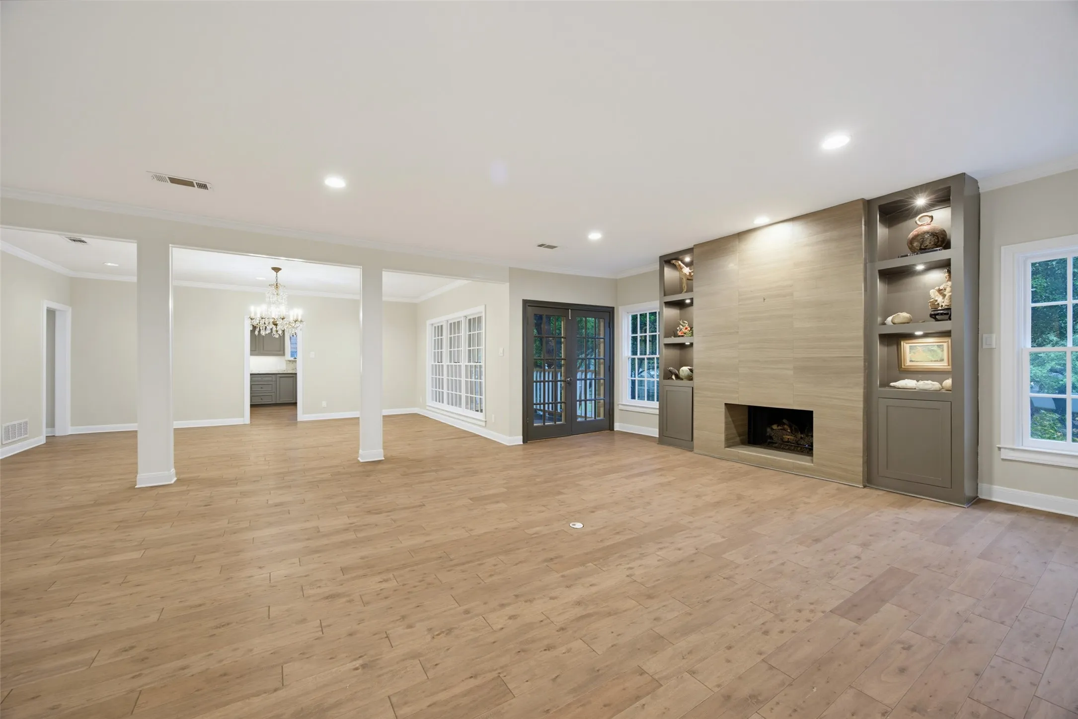 Open floor plan connecting living and dining rooms
