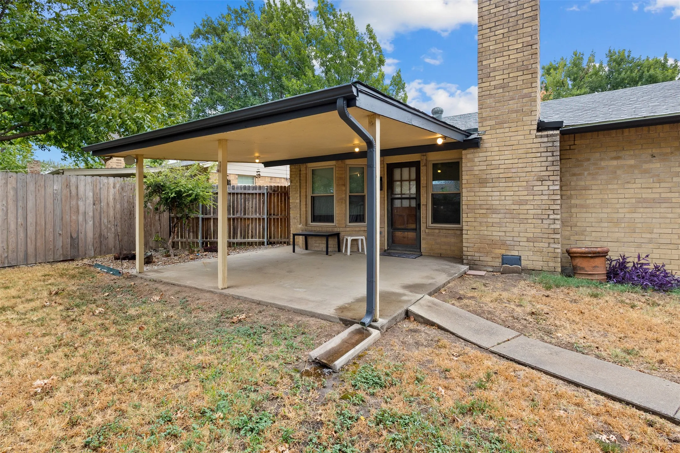 Covered patio and t.v. wiring