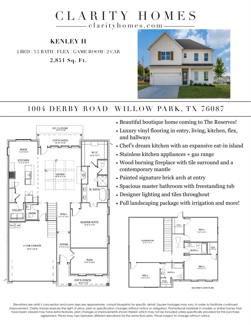 Single Family Residence For Sale in Parker County , 1004 Derby Road, Willow Park, Texas 76087, 4 Bedroom, 4 Bathroom, 2 Garage spaces, 2,851 Sqft, built in 2026, mls#21396079, Real Estate Agent in Willow Park, Homes For Sale in Parker county, Homes For Sale in Willow Park, Realtor in Willow Park Texas, Real Estate Brokerage Independent Realty Texas, Luminita Cordes Realtor