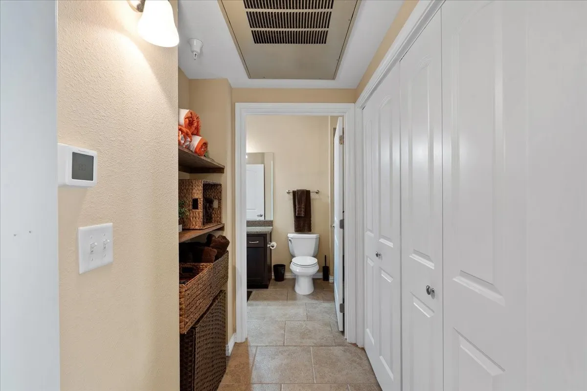 hallway with laundry area