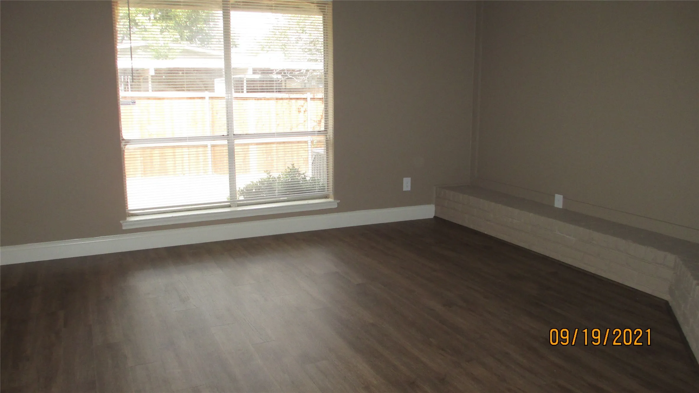 View of living room with large window for lots of light