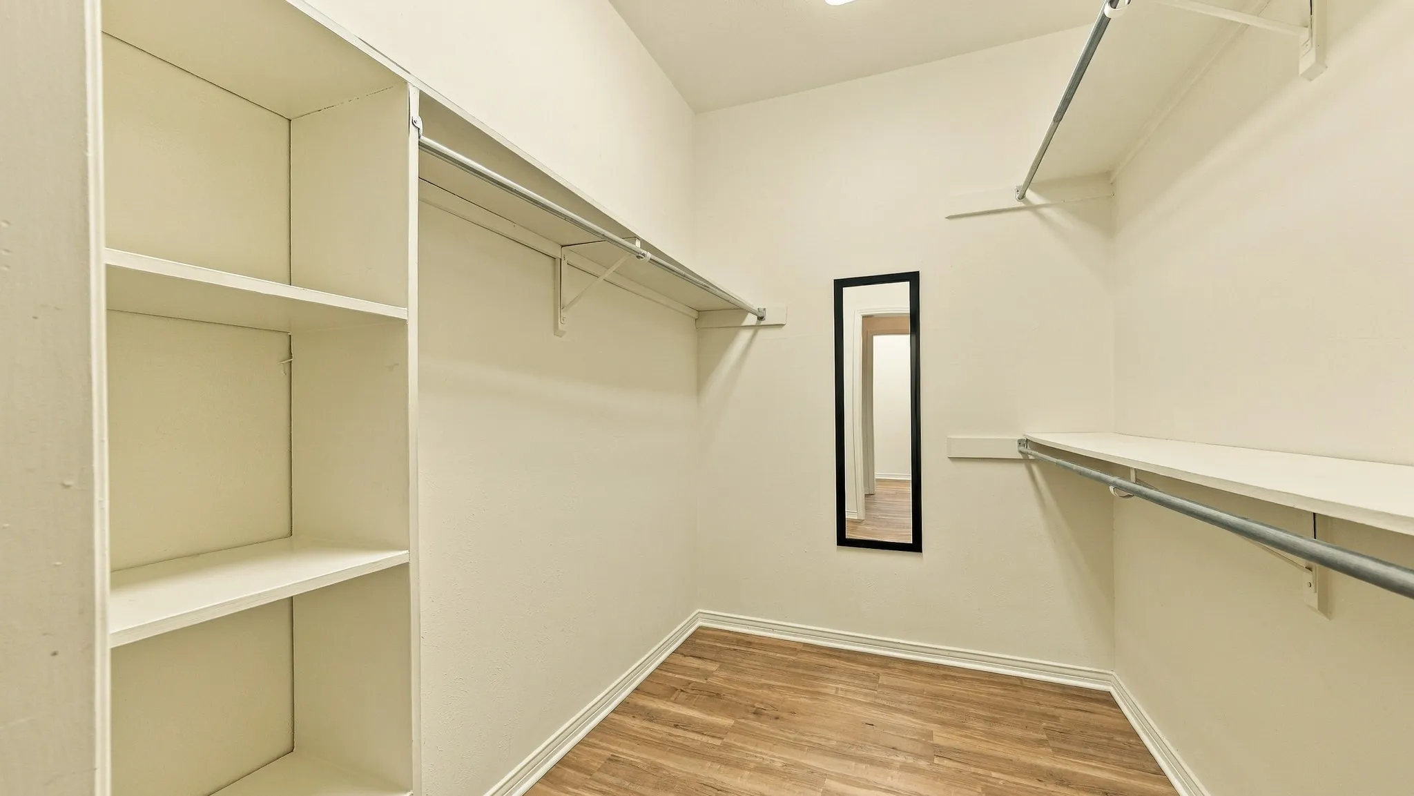 primary closet built in shelves