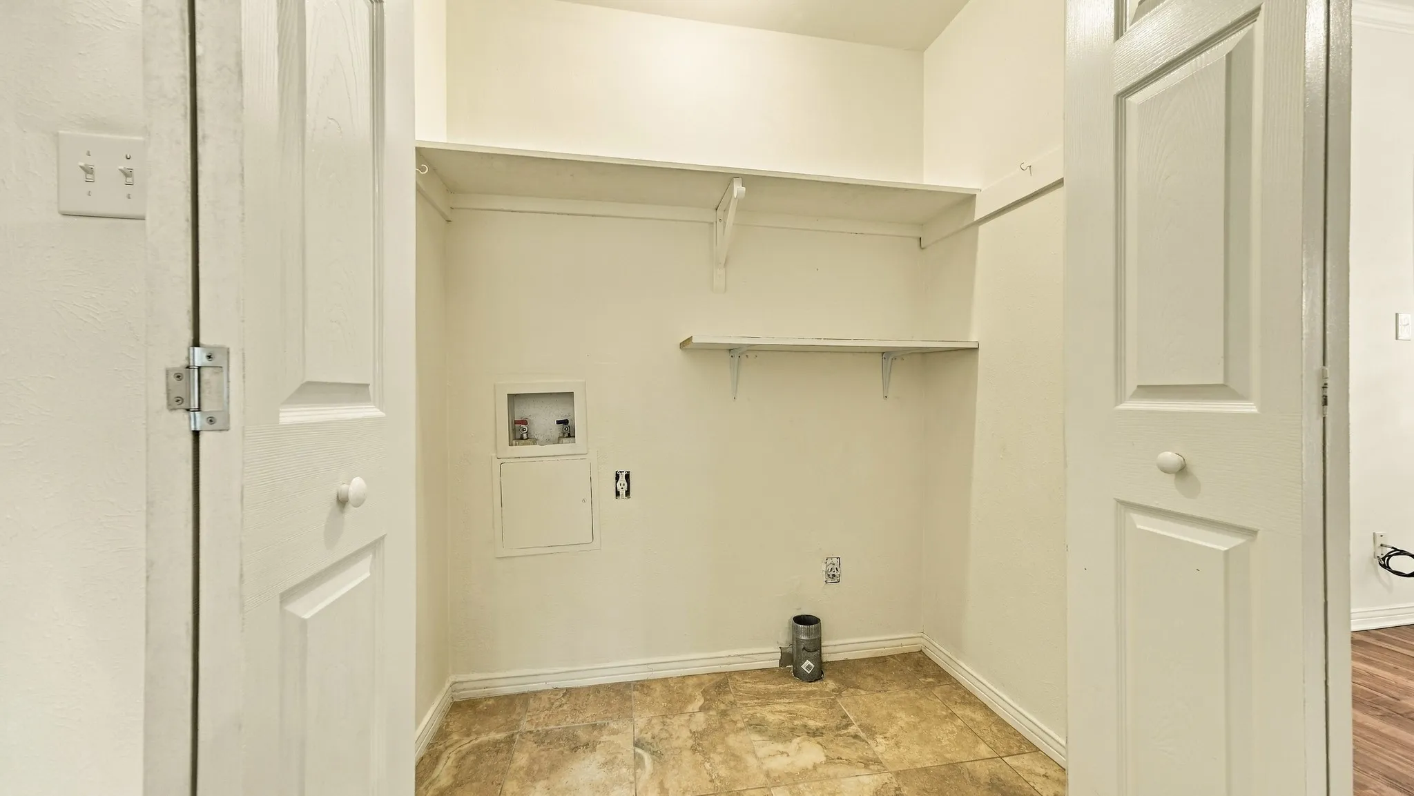 top of stairs washer dryer closet
