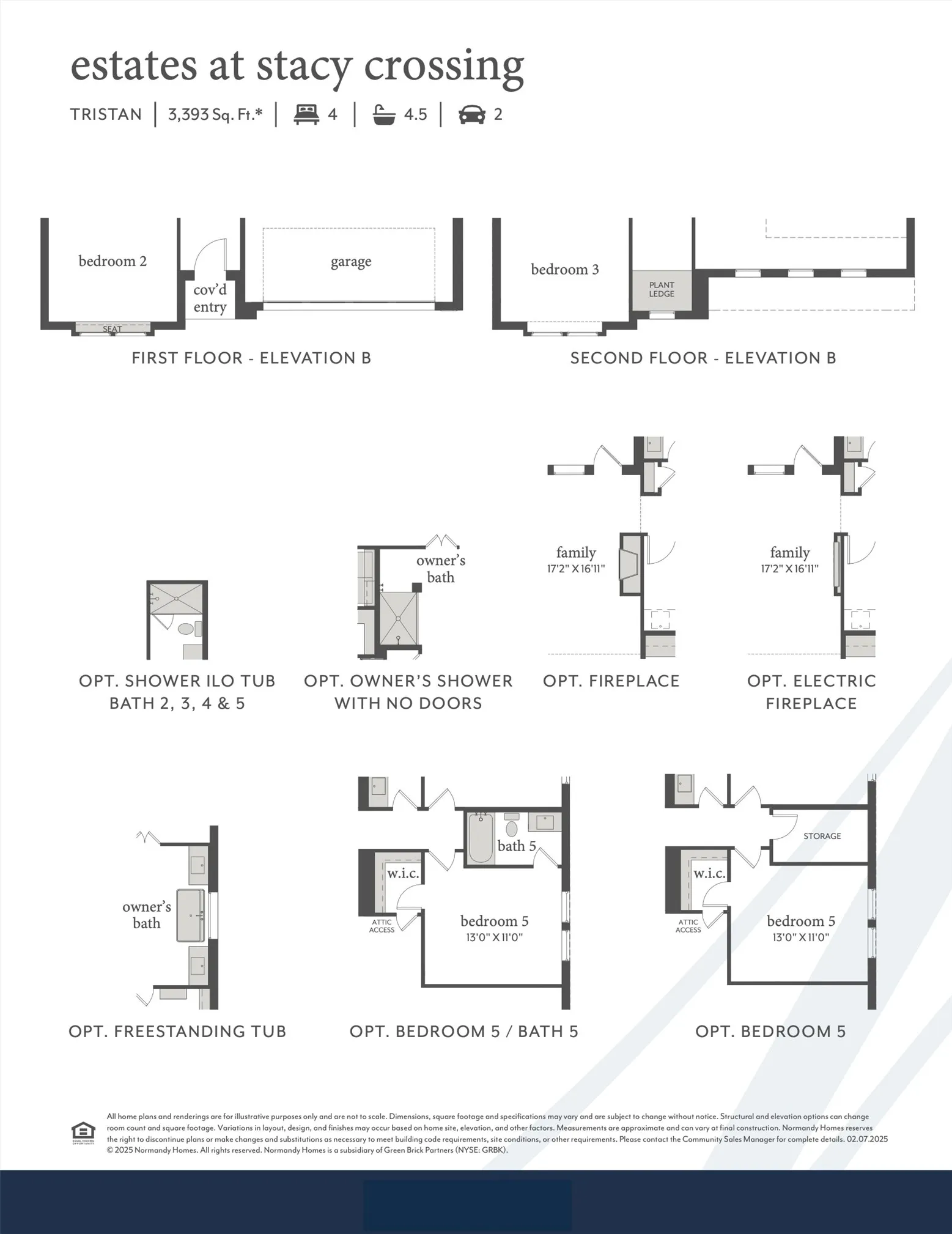 This dream home features elevation B, shower ILO tub for bath 2, optional freestanding tub and so much more!