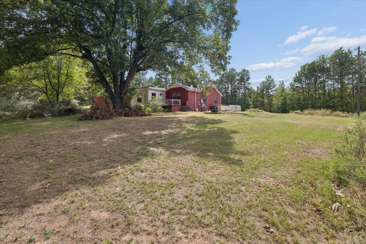 Expansive, open green yard space ideal for outdoor activities and gardening.