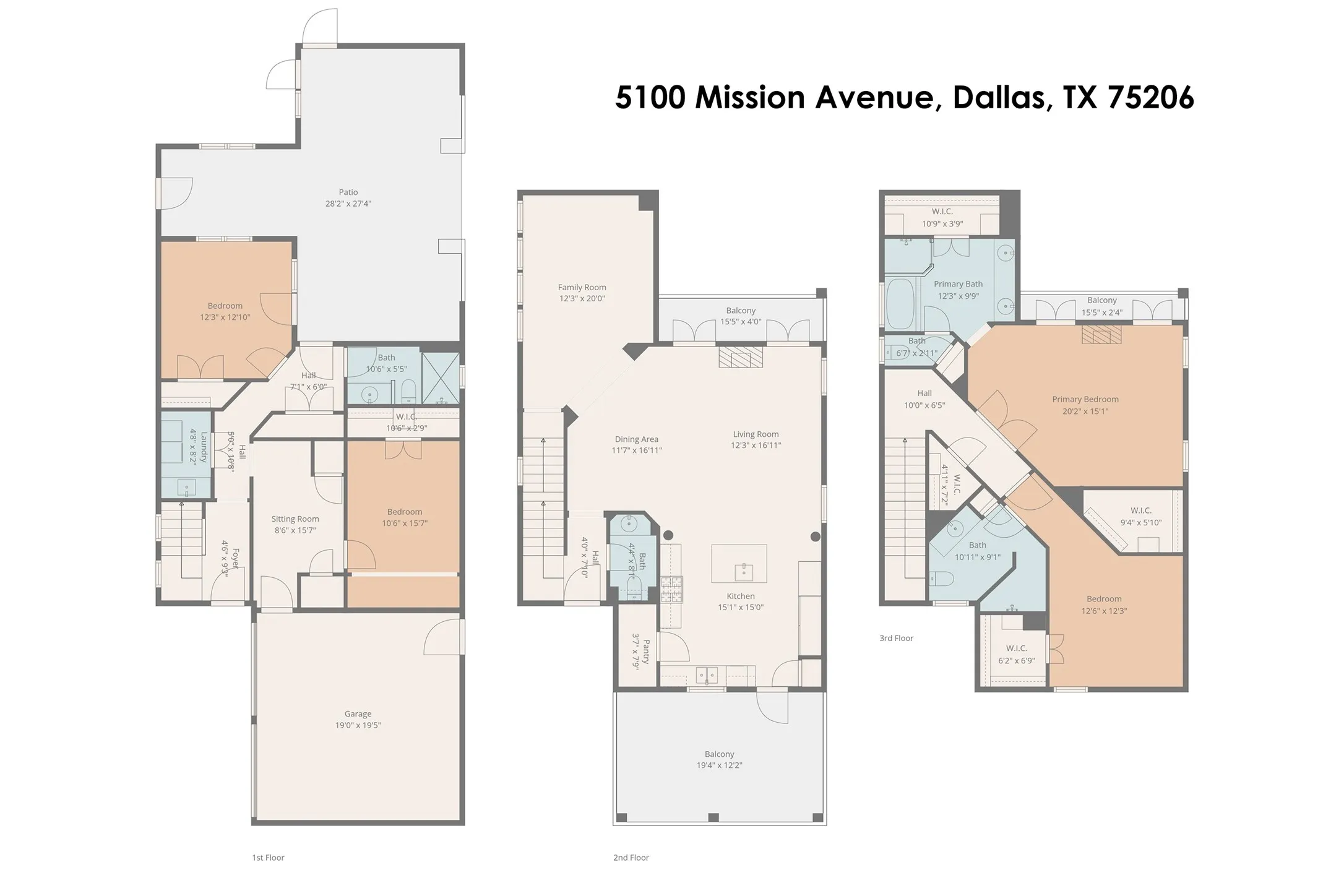 Floor plan - 3 levels