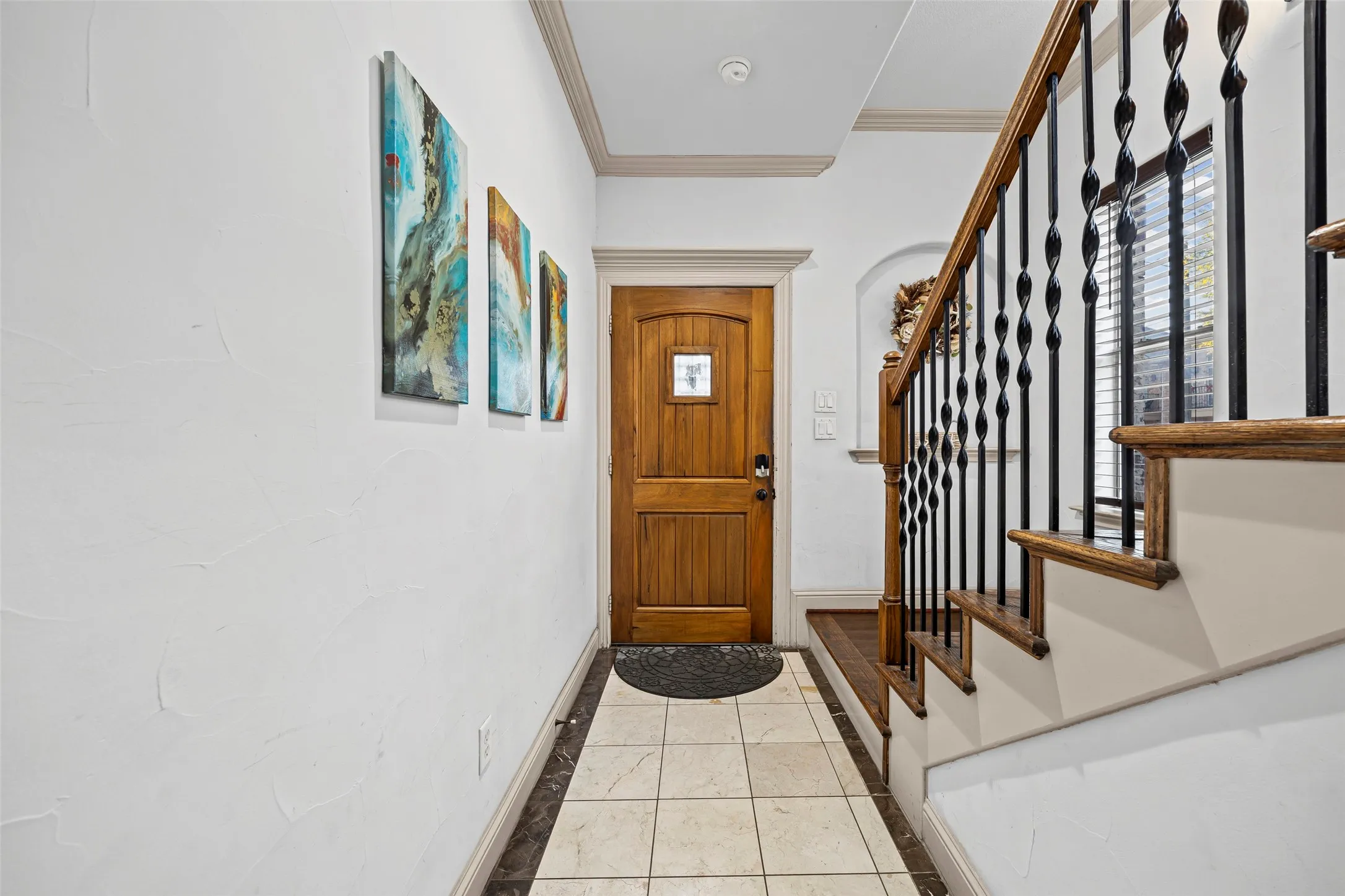 View of the front door on level 1