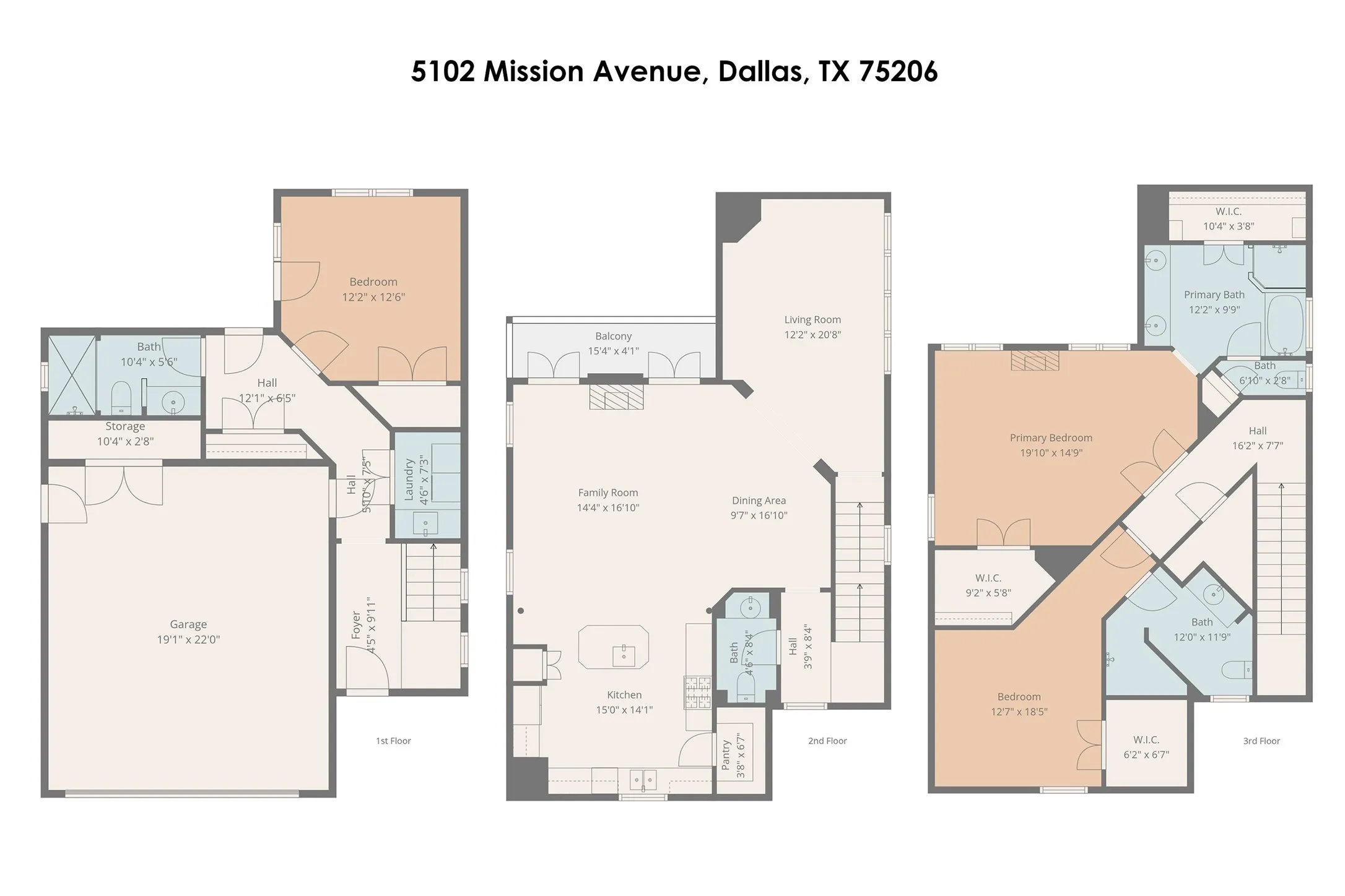 Floor plan - 3 levels