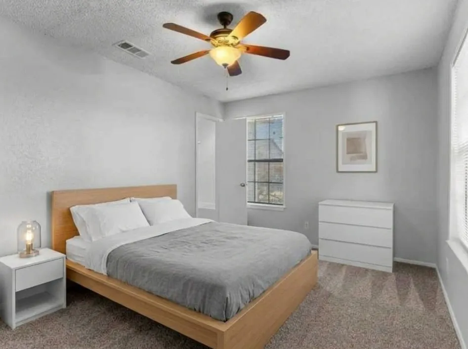Virtually-staged bedroom