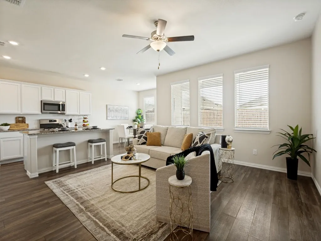 Large kitchen island also allows seating for a quick meal!
