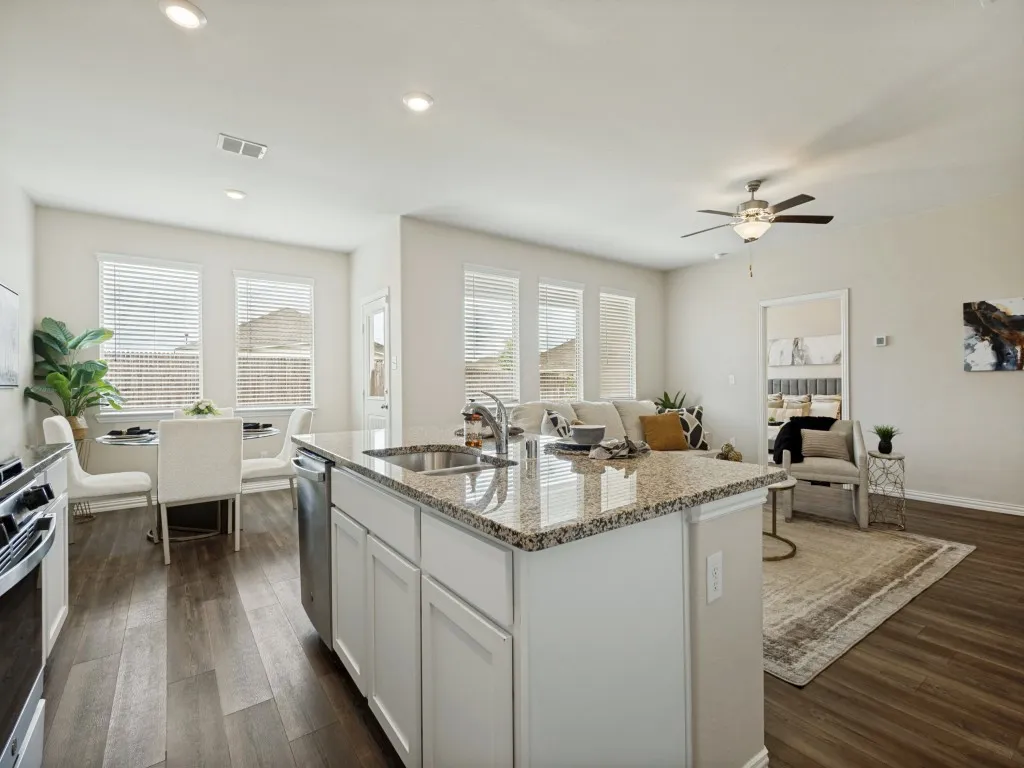 Great open floorplan to visit with  your guest while preparing a meal.
