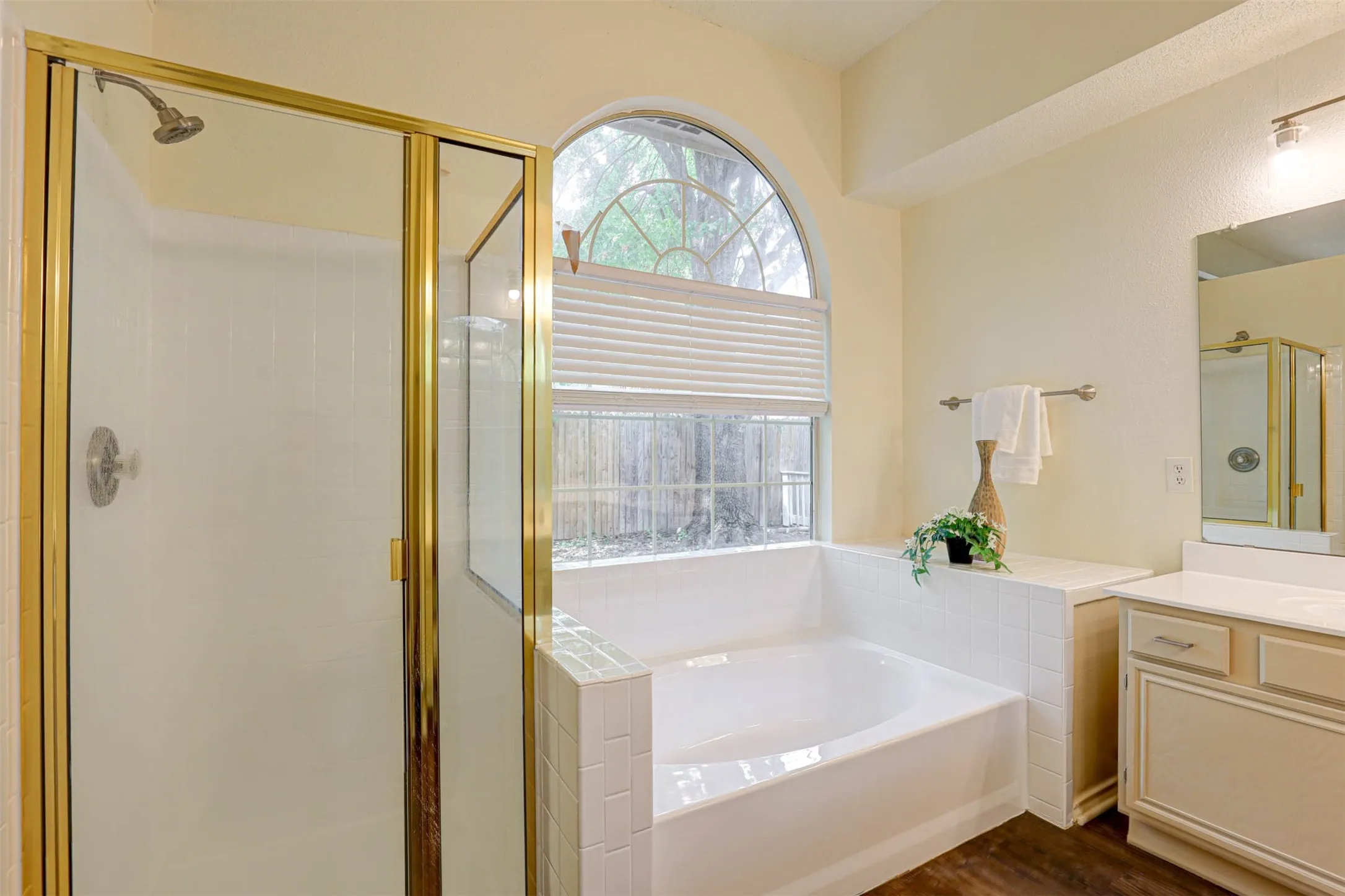 Garden tub and separate shower