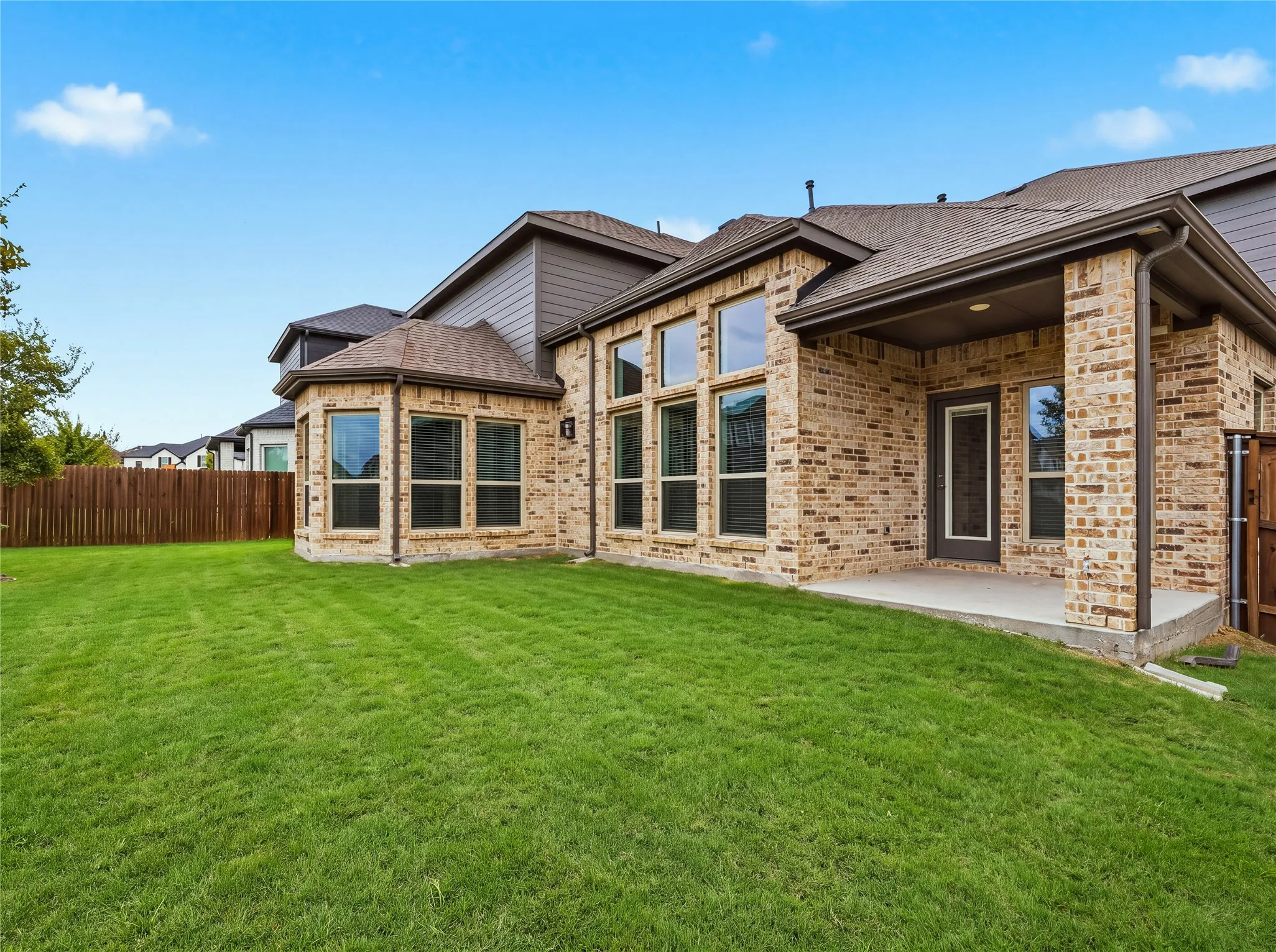 Backyard with covered patio