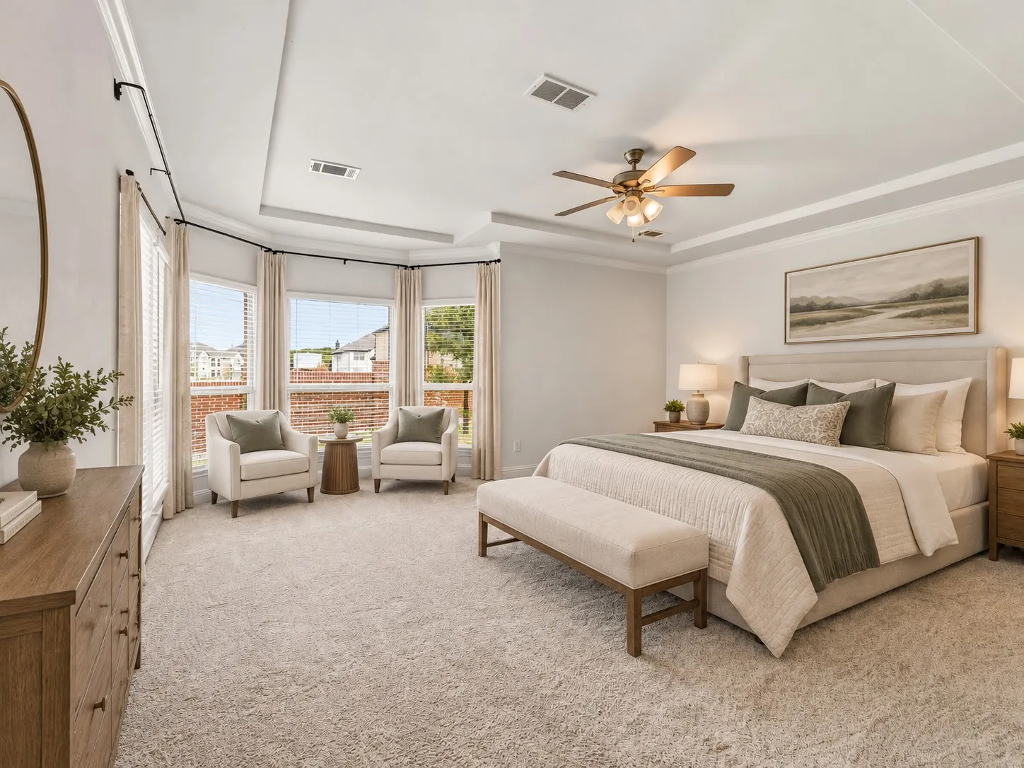 Primary bedrom with sitting area.