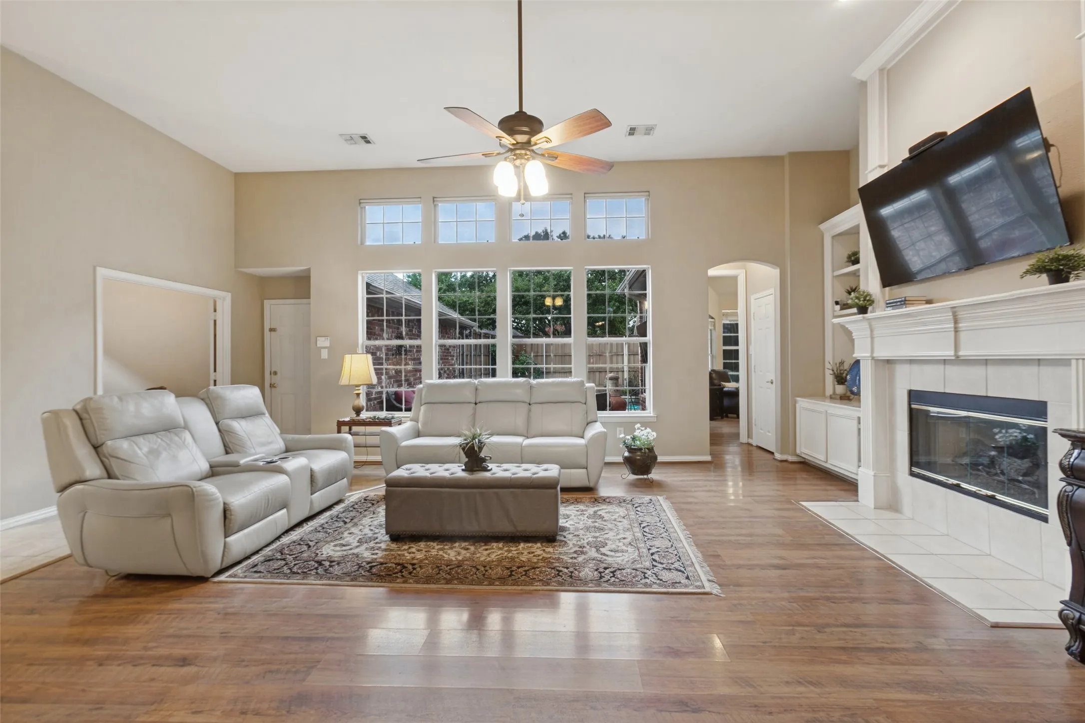 Family room with Fireplace off the kitchen