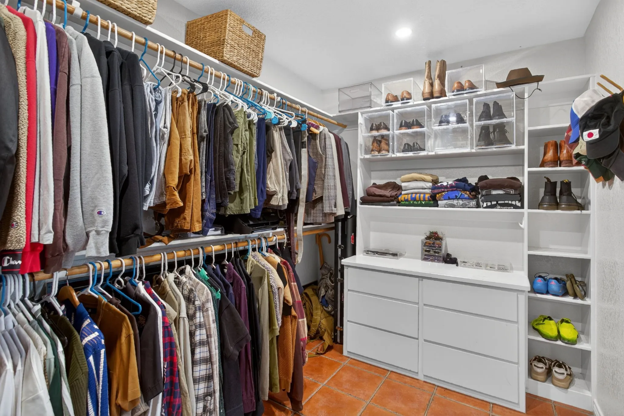 This is only half the closet. Permission to go shopping.