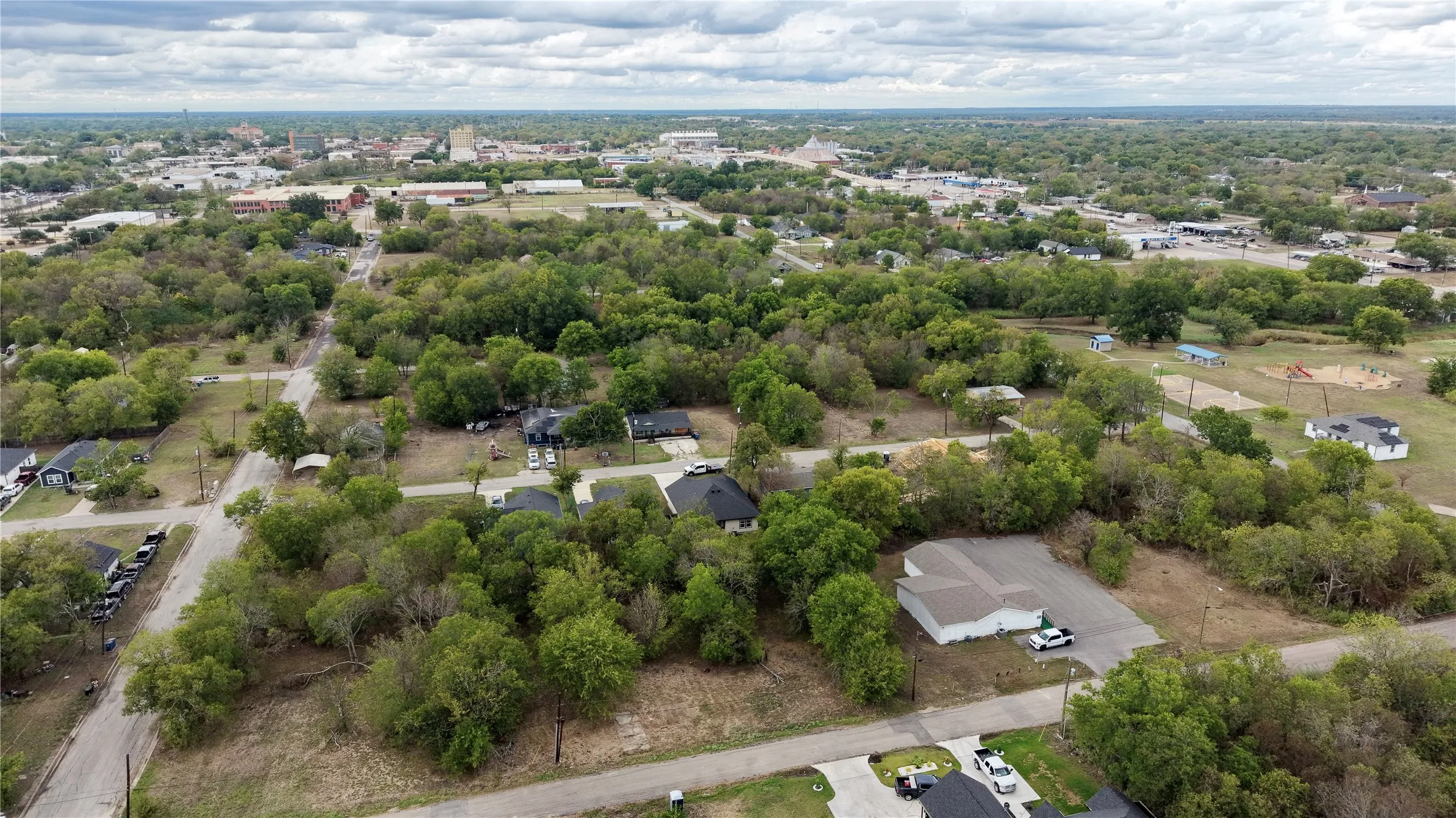 aerial view of developed community