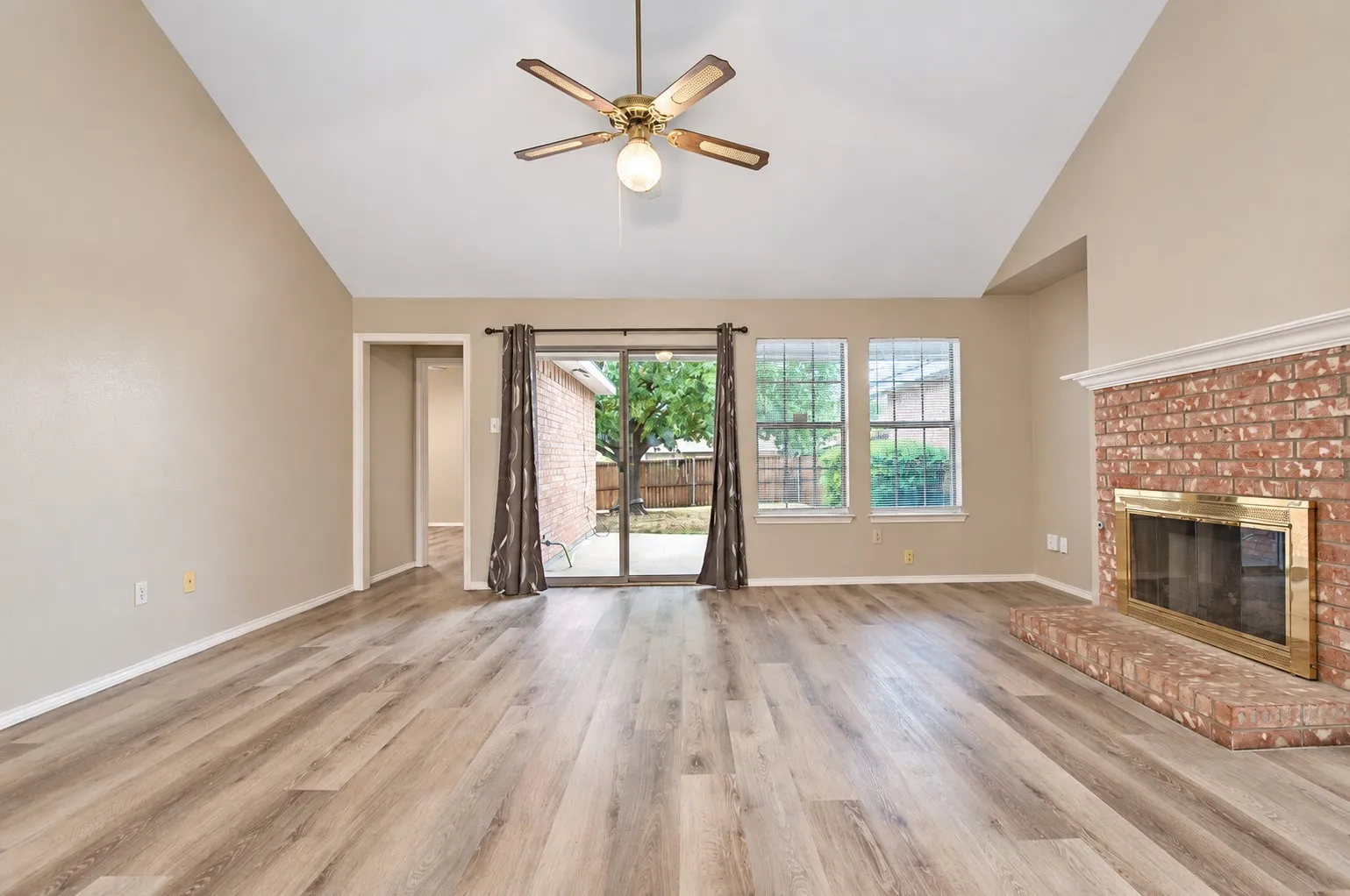 Living Room with sliding glass door to back patio