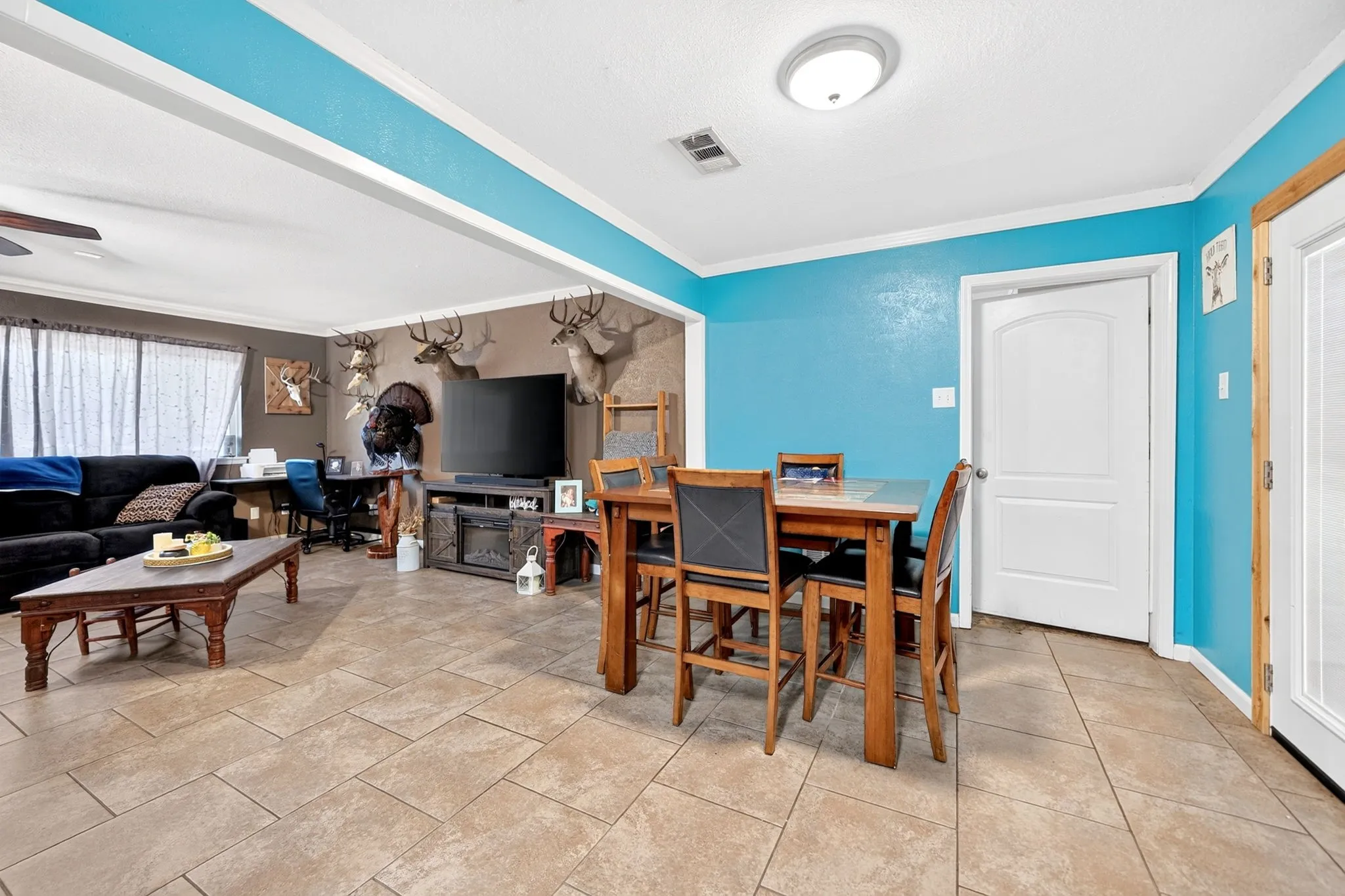 Tile flooring throughout