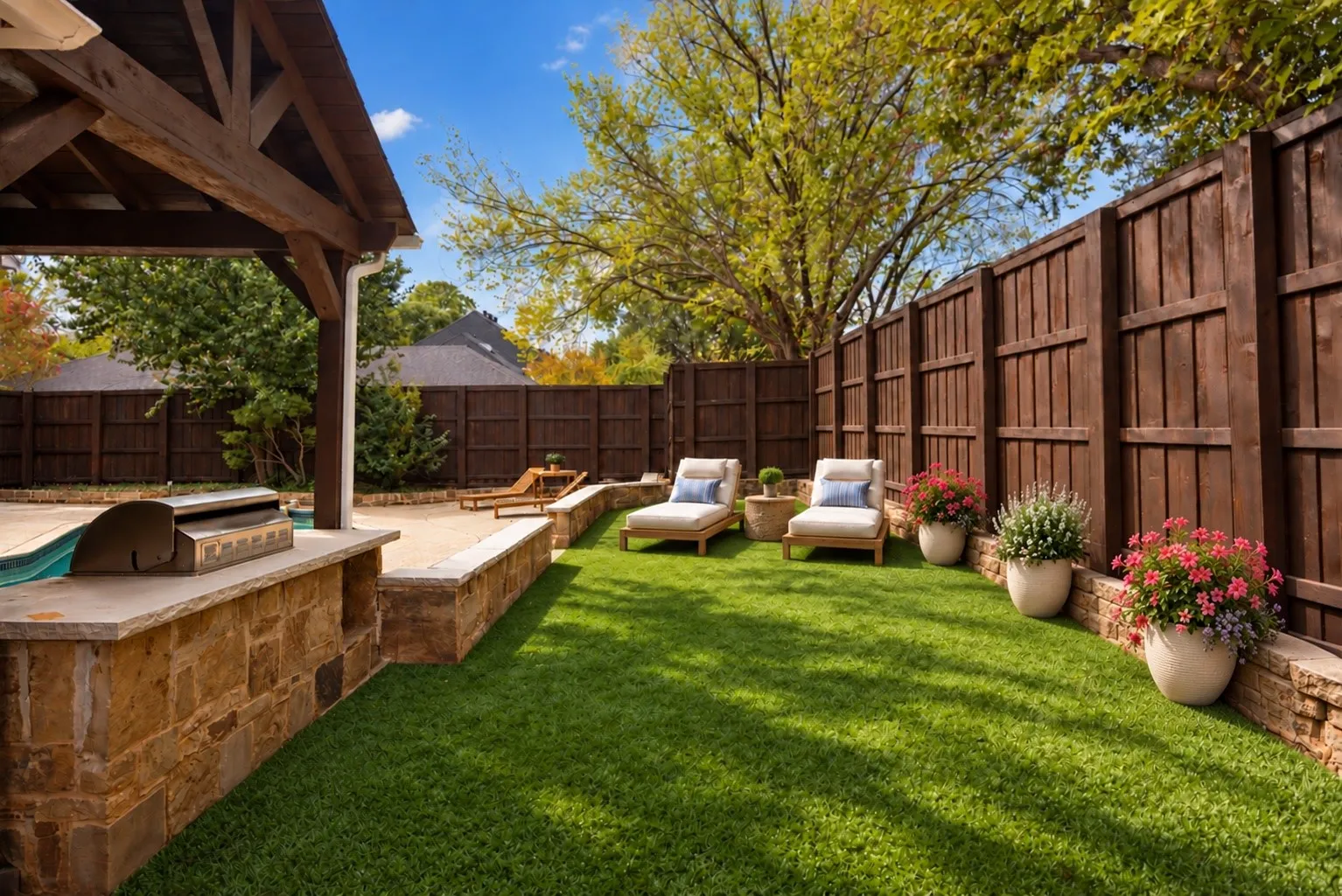Your special green space (this photo has been digitally edited to show how turf would transform this space.)