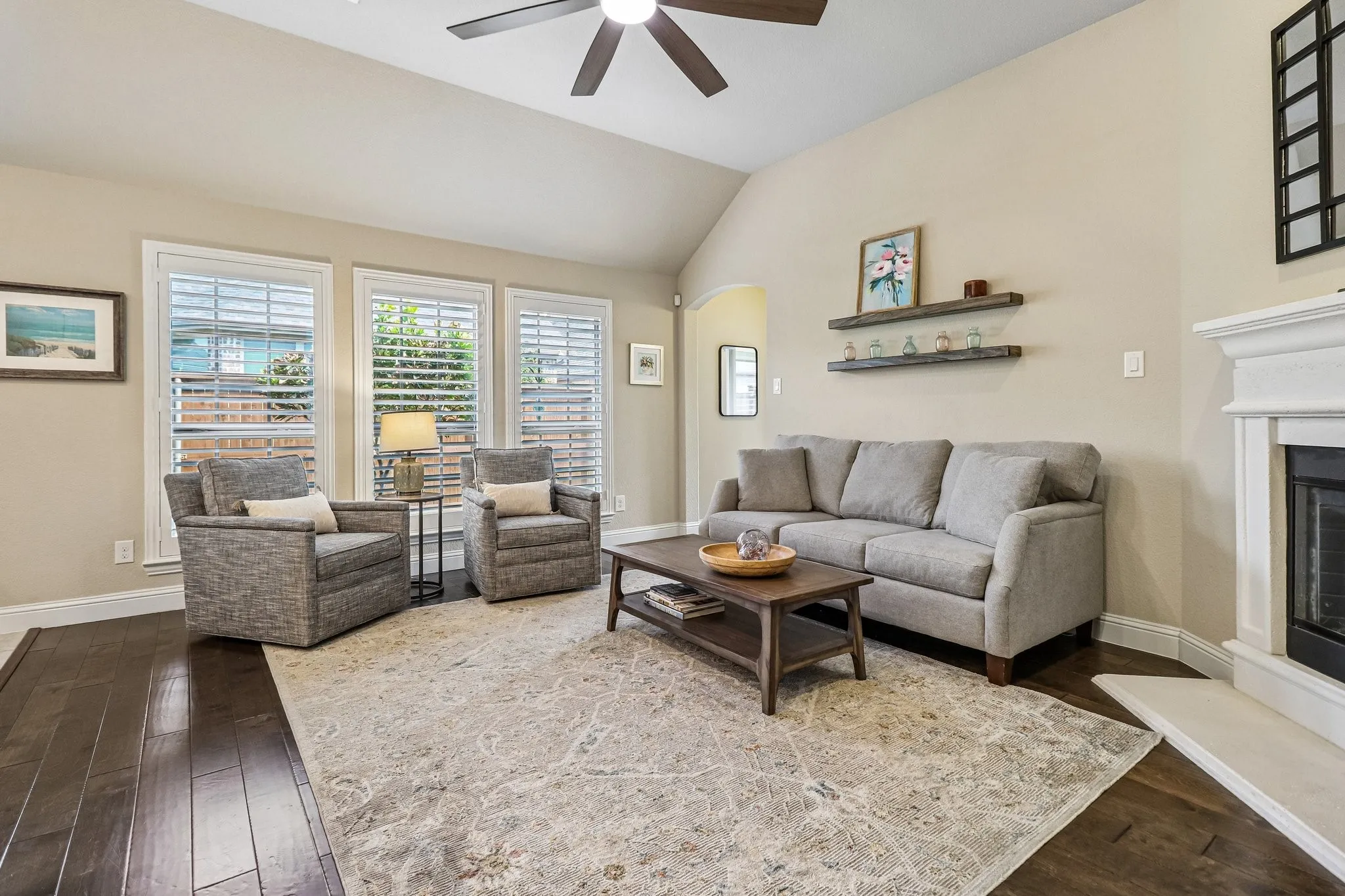 Living Room with Fireplace