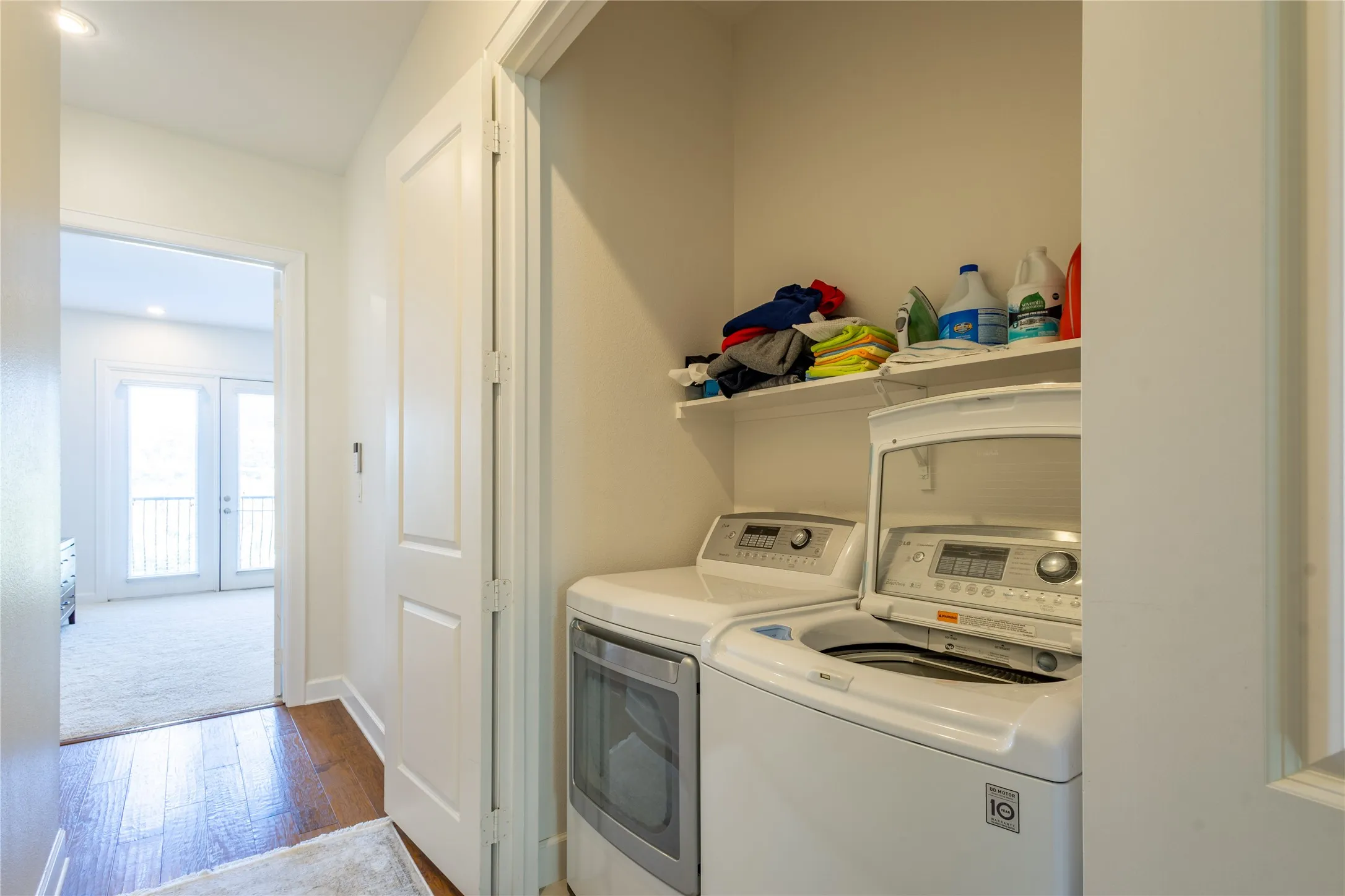 Full size washer and dryer area