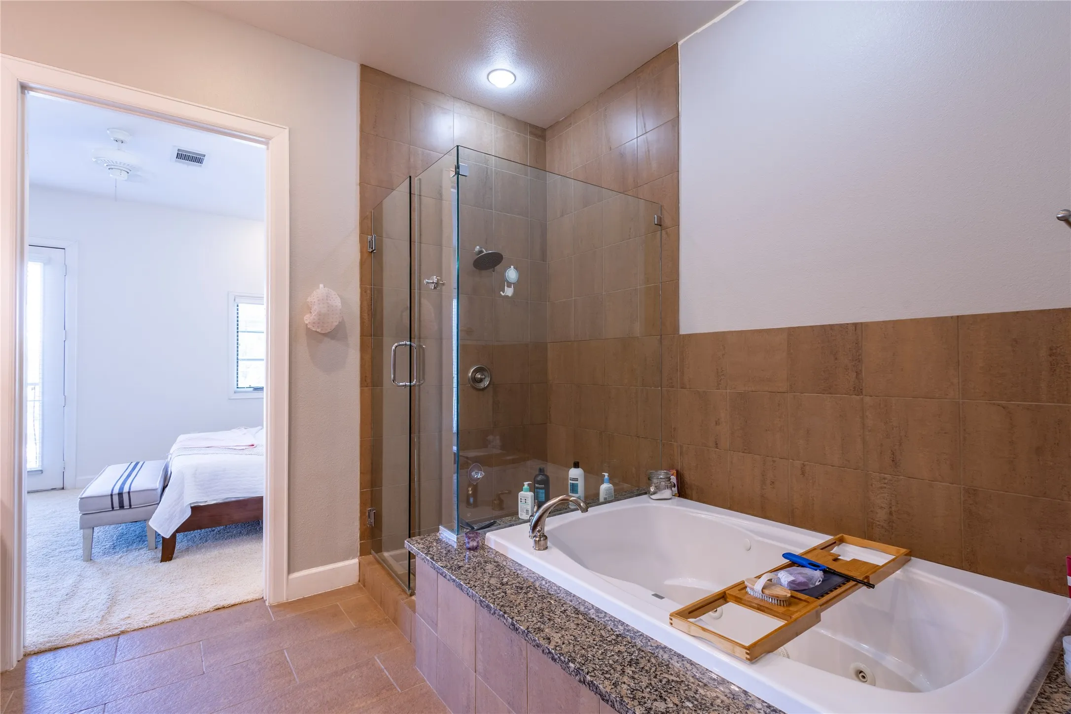 Separate tub and shower