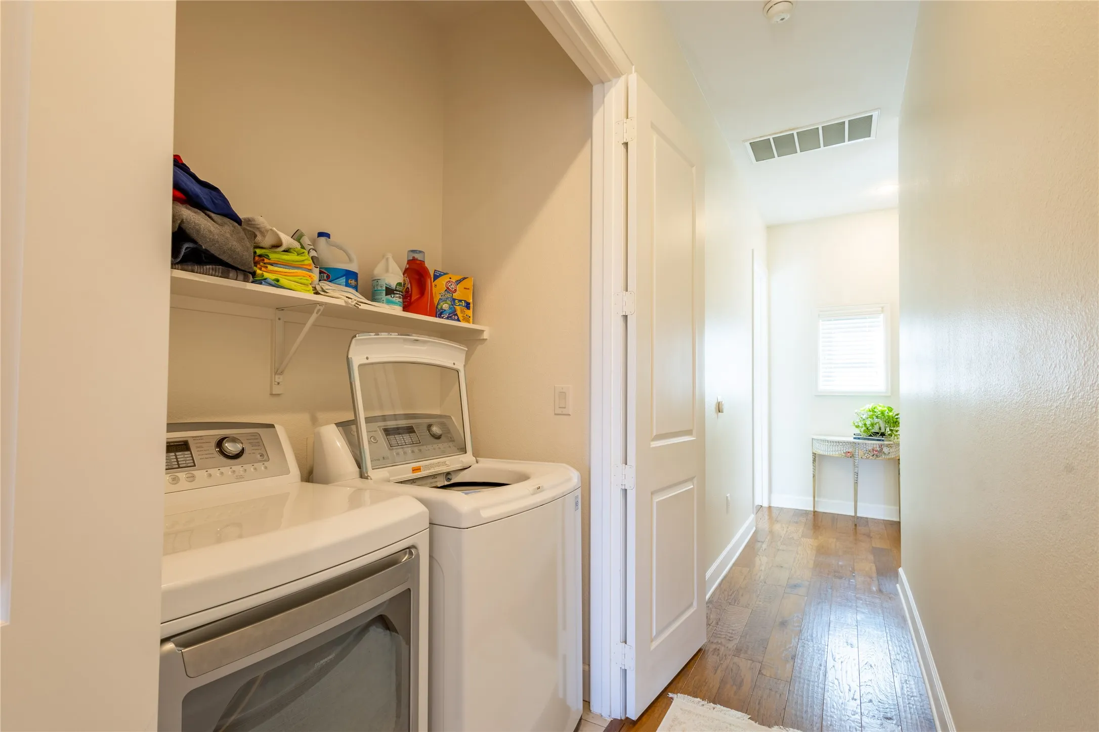 Washer and dryer with property