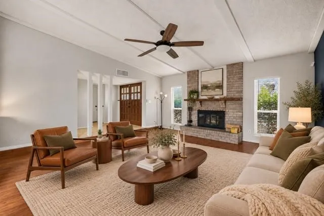 Virtually staged living area