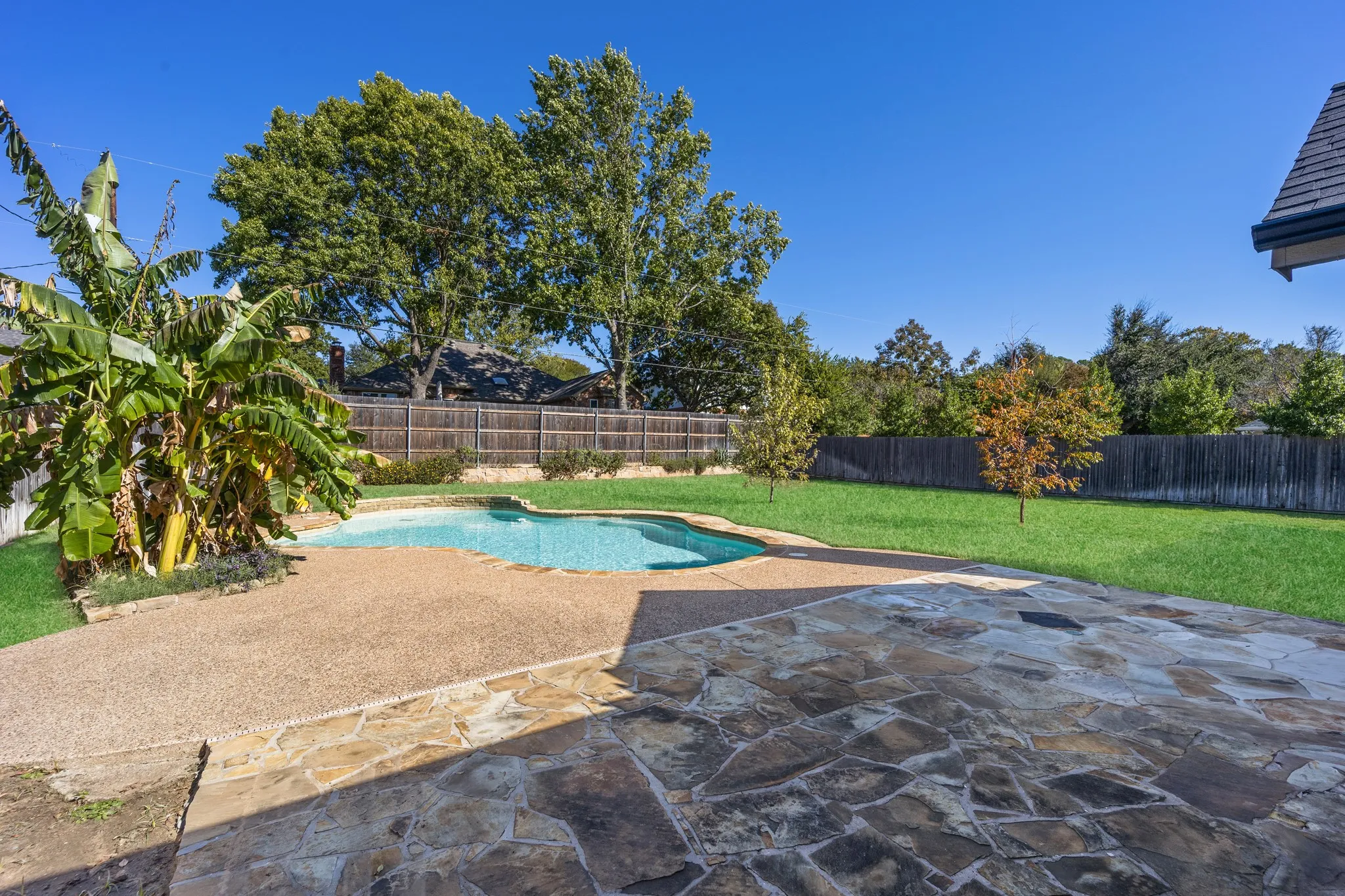 Plenty of decking in this backyard.