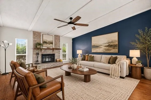 Virtually staged living area