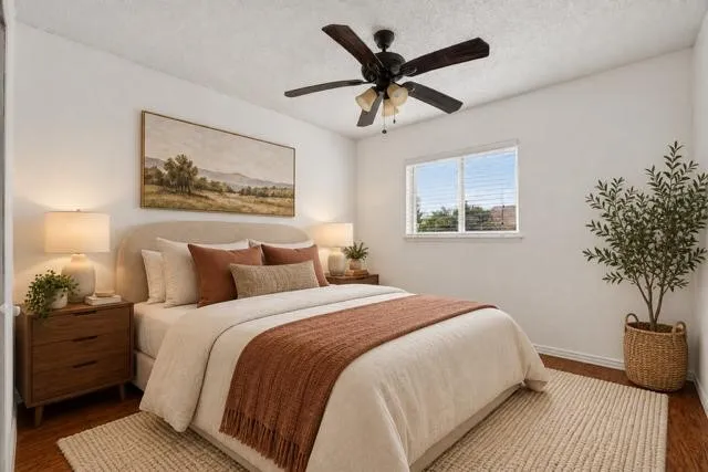 Virtually staged bedroom