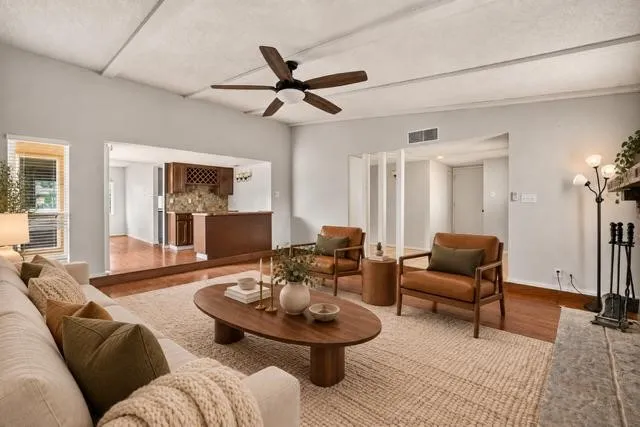 Virtually staged living area