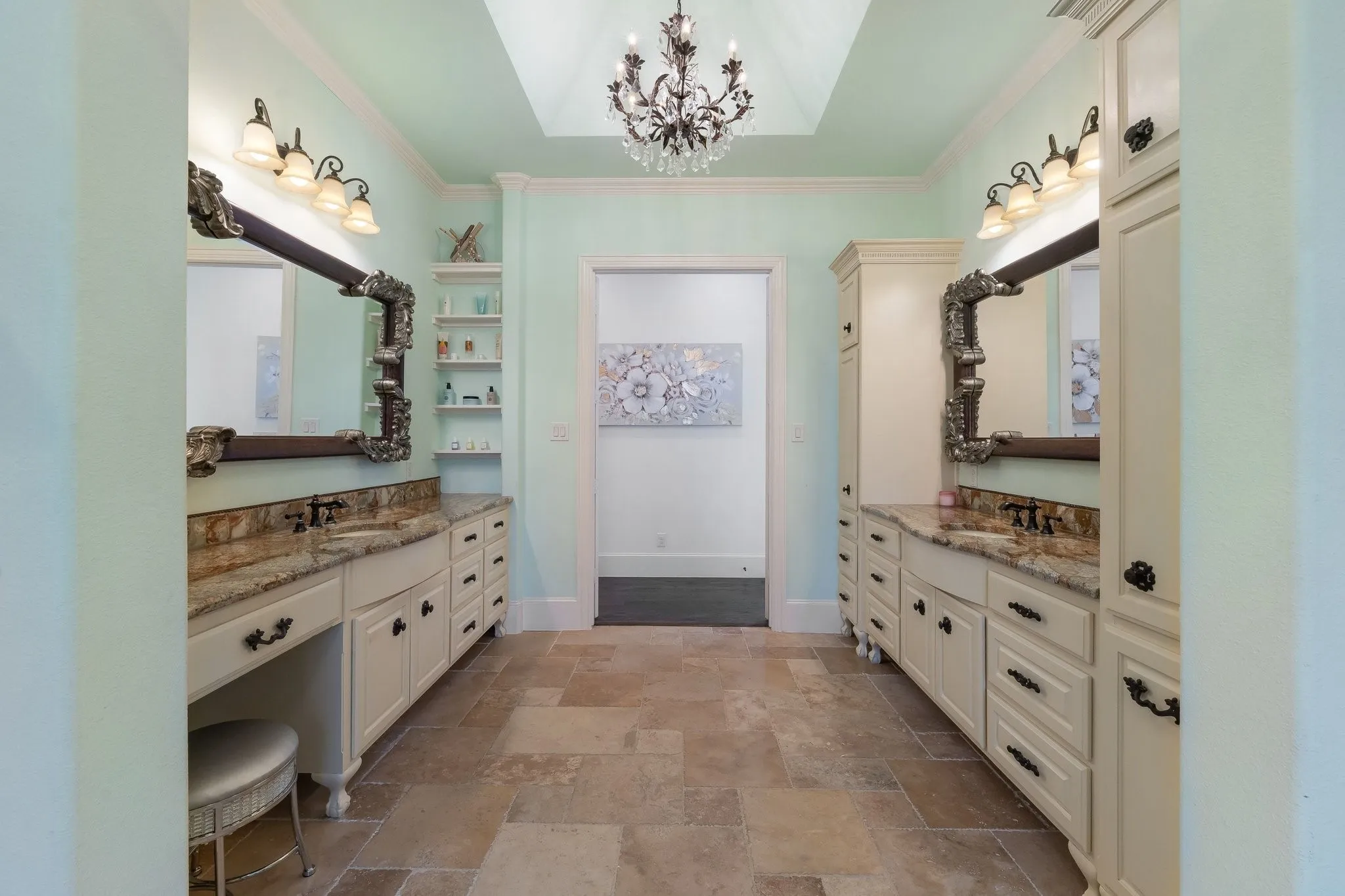 Separate vanities.