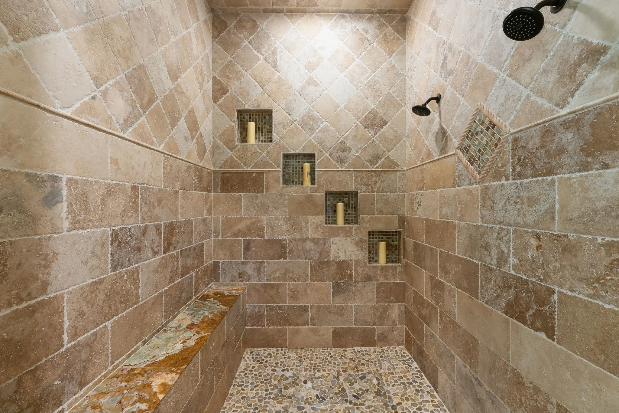 Luxurious and grand separate shower.