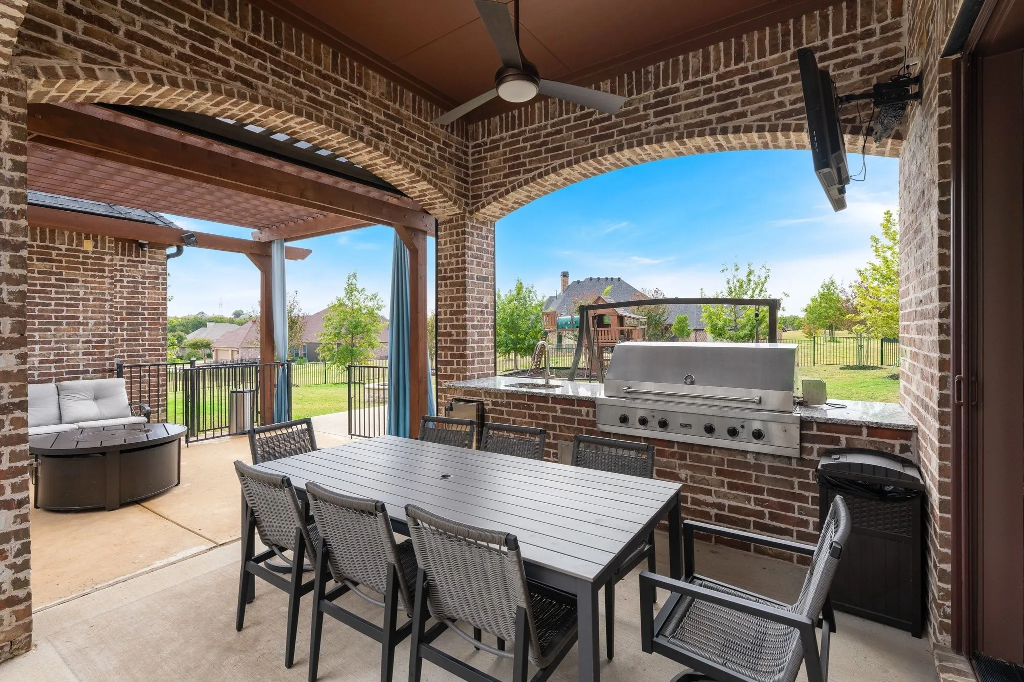 Fabulous outdoor kitchen center.