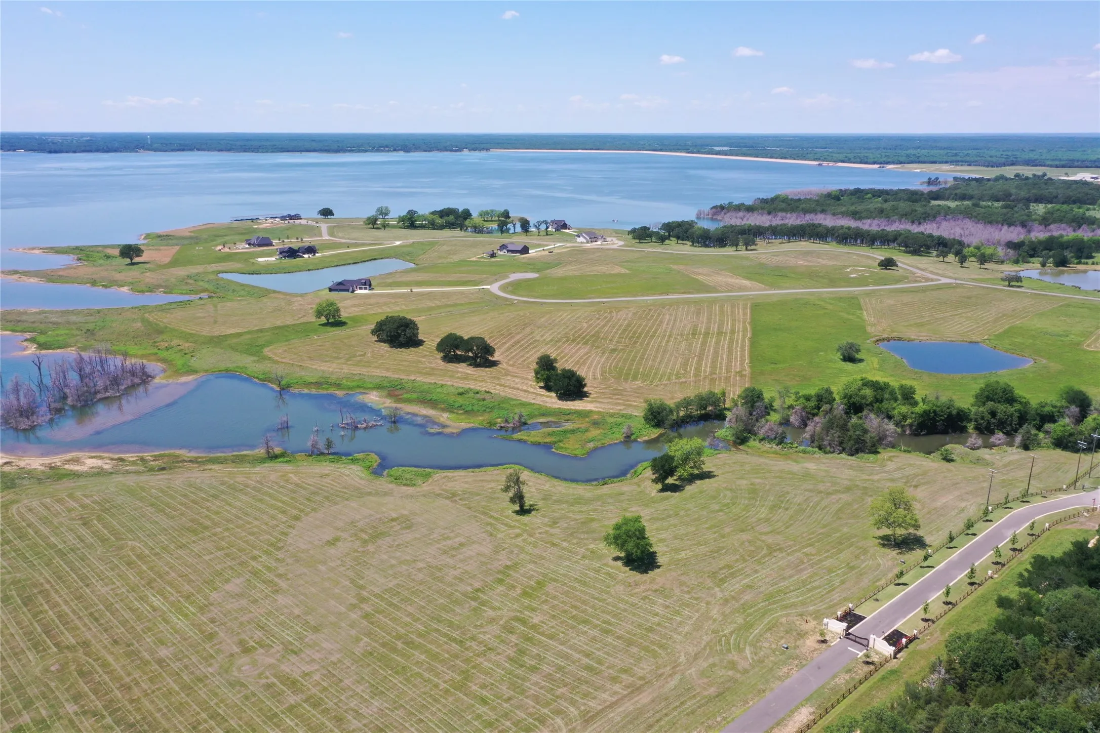 Lot in relation to lake and community club house.