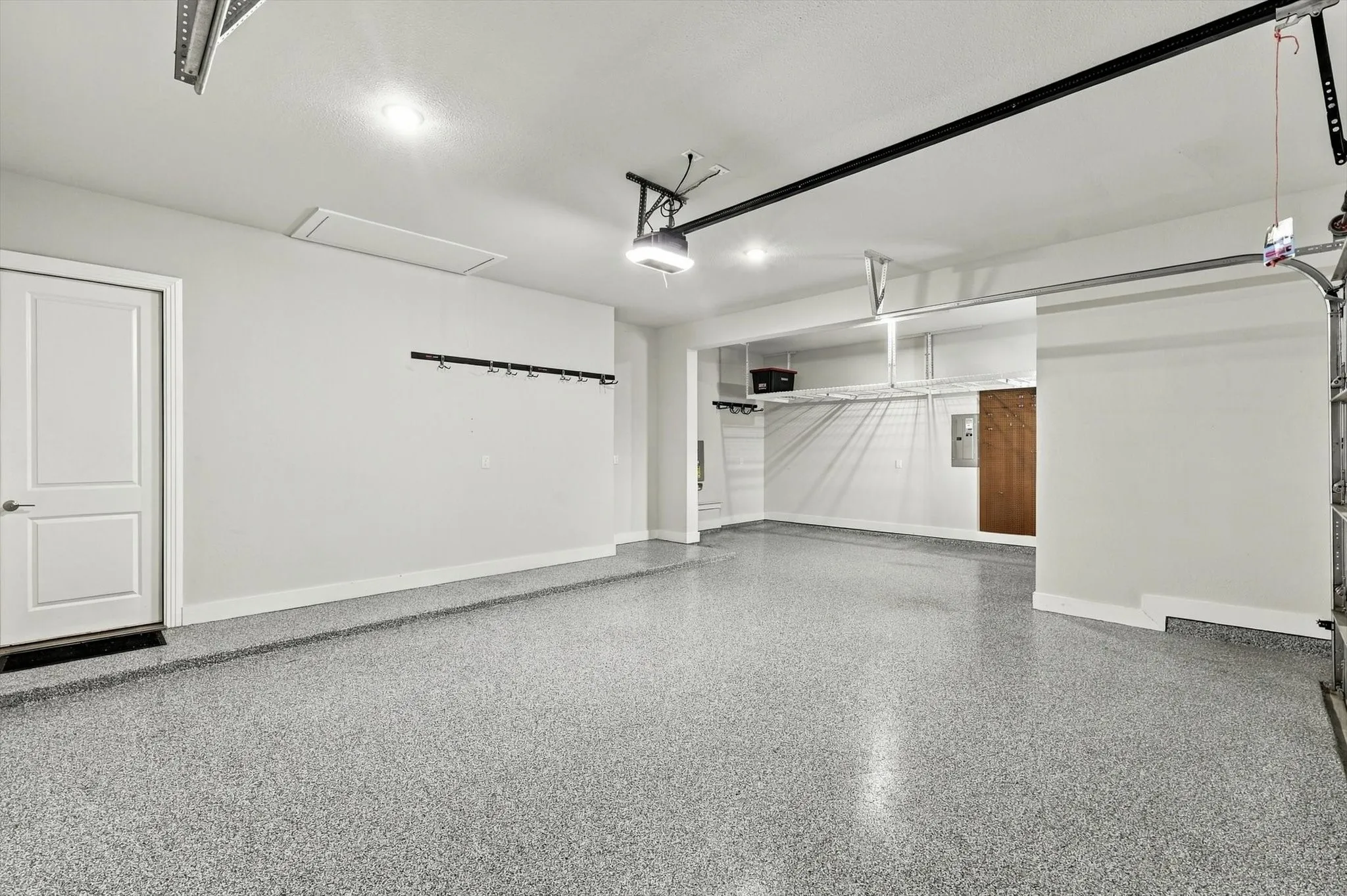 Oversized garage with built in storage and plug for electic car