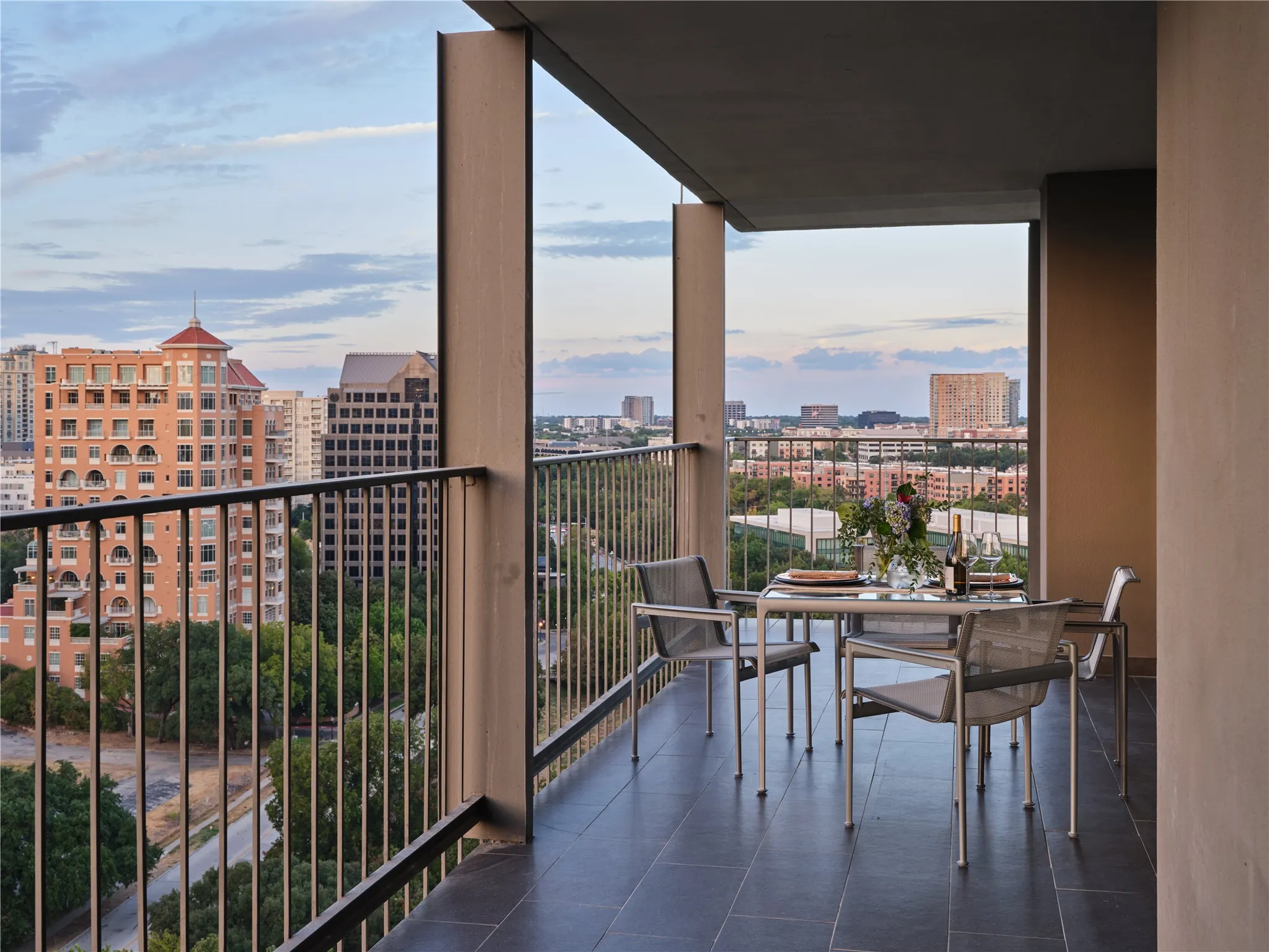 Spacious wrap-around terrace extends the living space.