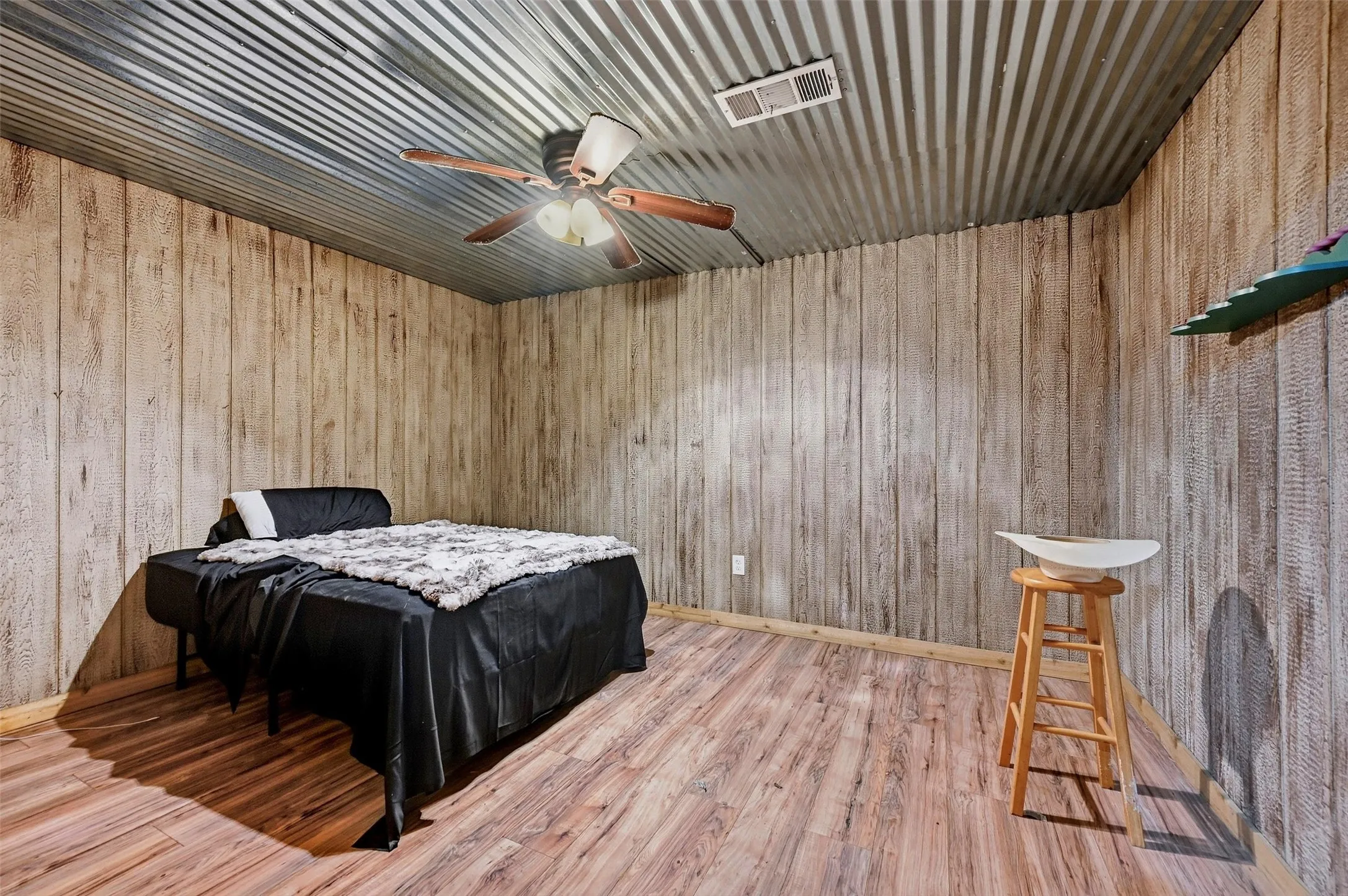 Barn apartment bedroom.