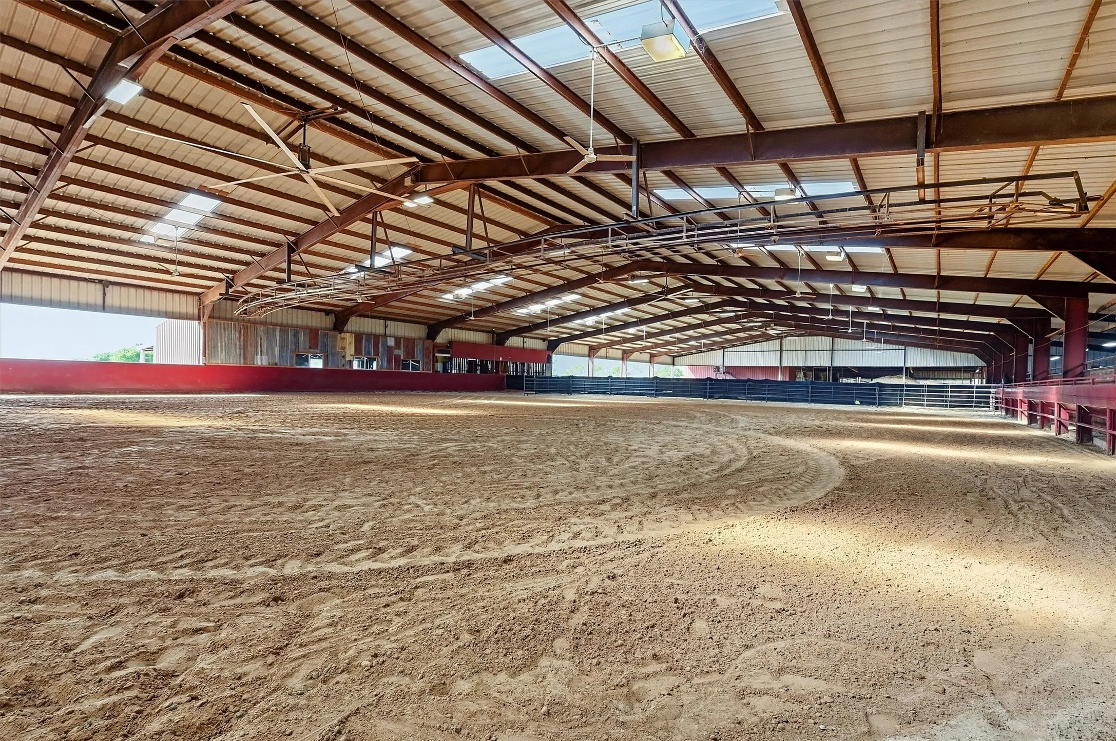 Inside the covered arena.