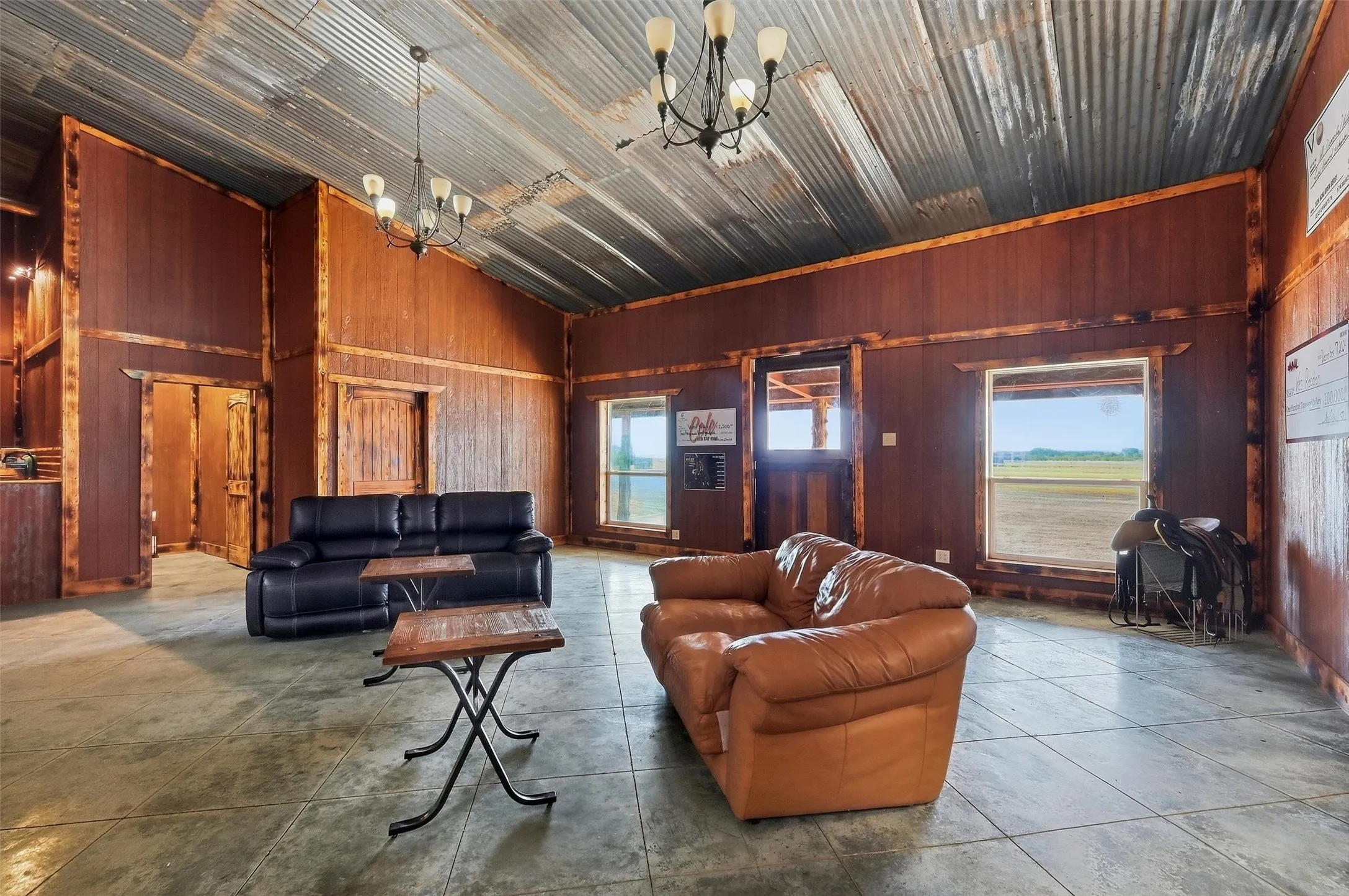 Lounge area at entrance to arena.