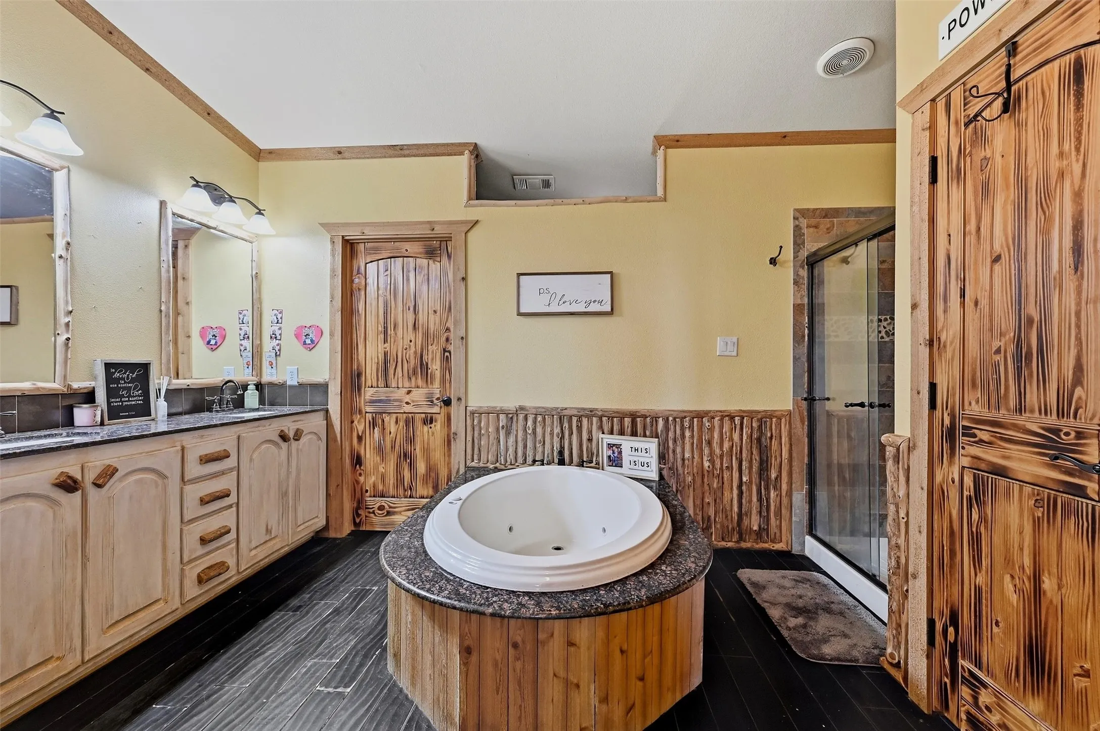 Primary bathroom in the Triple-wide mobile home.