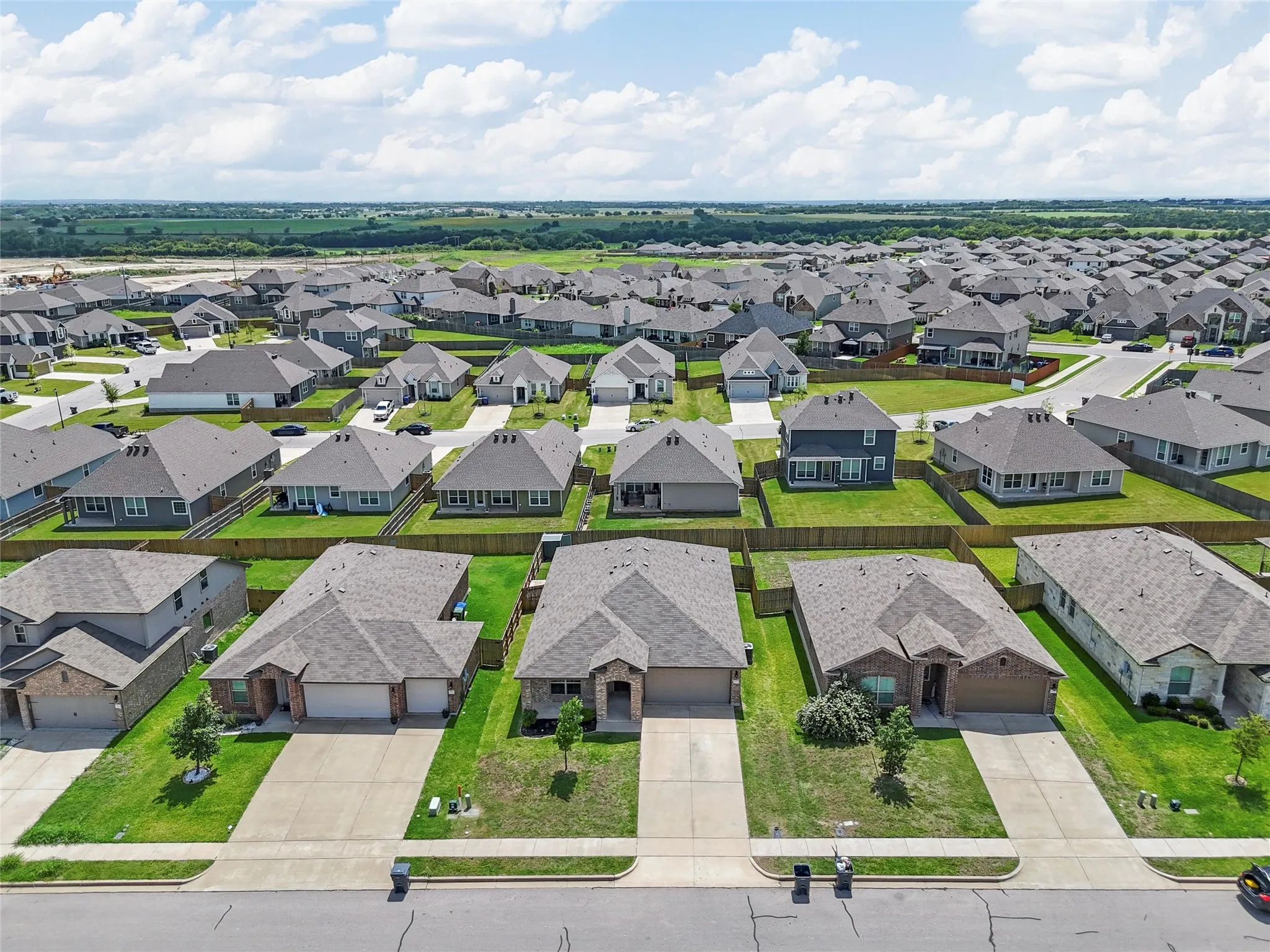 Aerial view of residential area