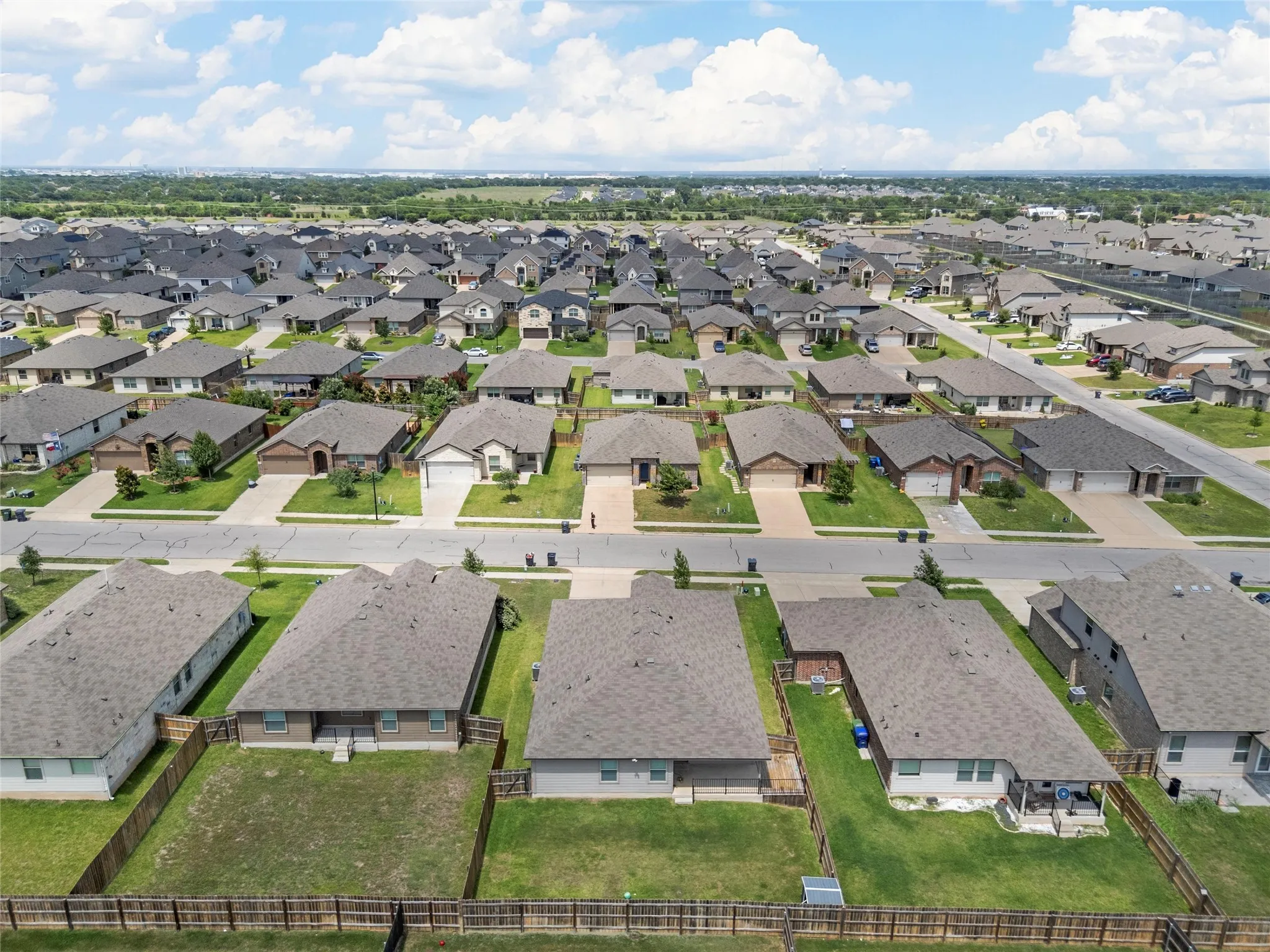 Aerial view of residential area