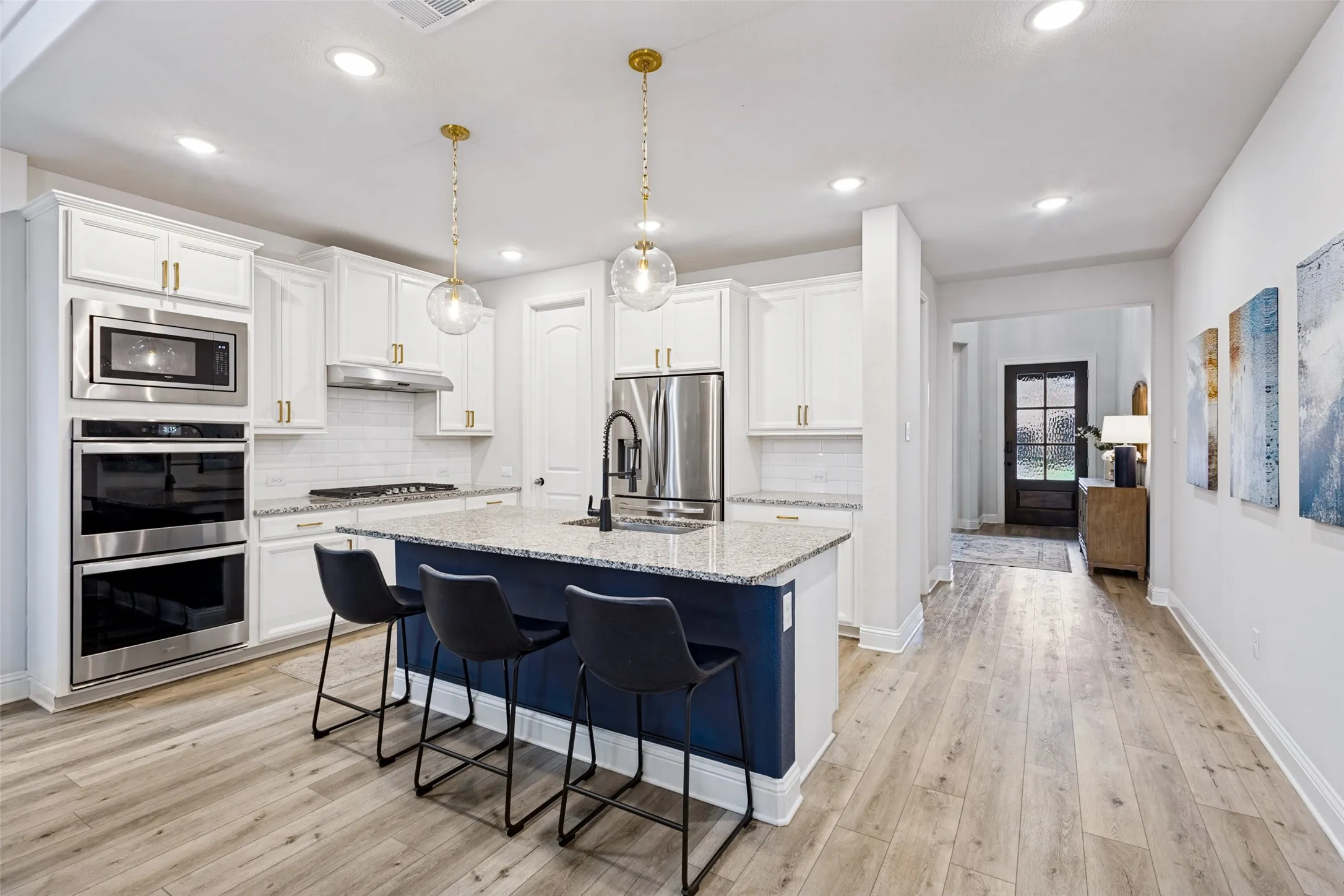 Large kitchen overlooking the dining