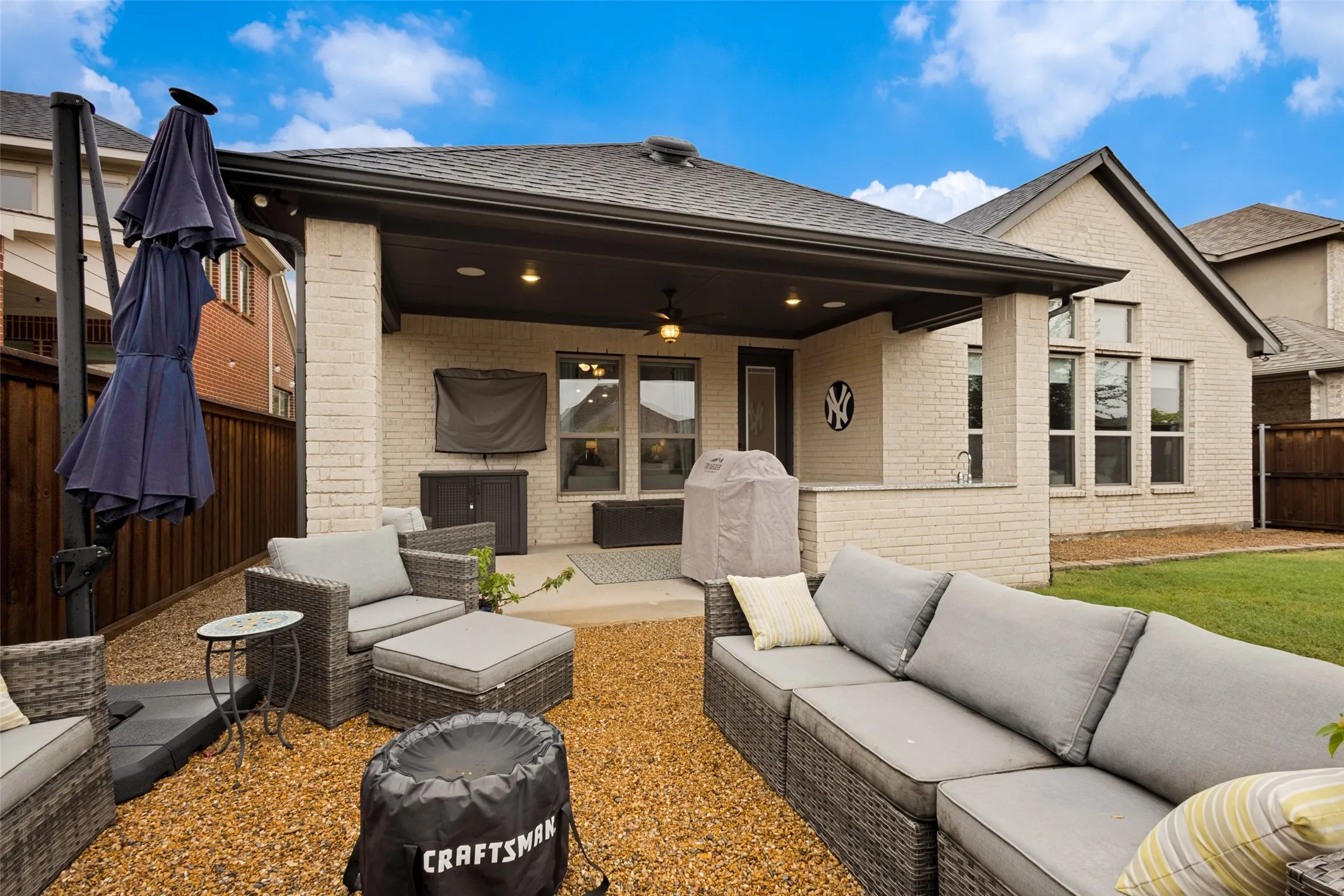 outdoor seating area